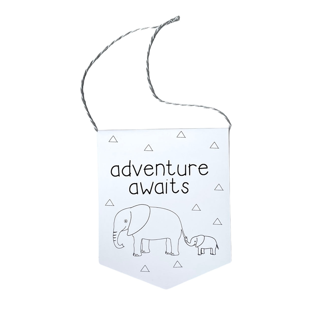 Elephant adventure awaits greeting flag