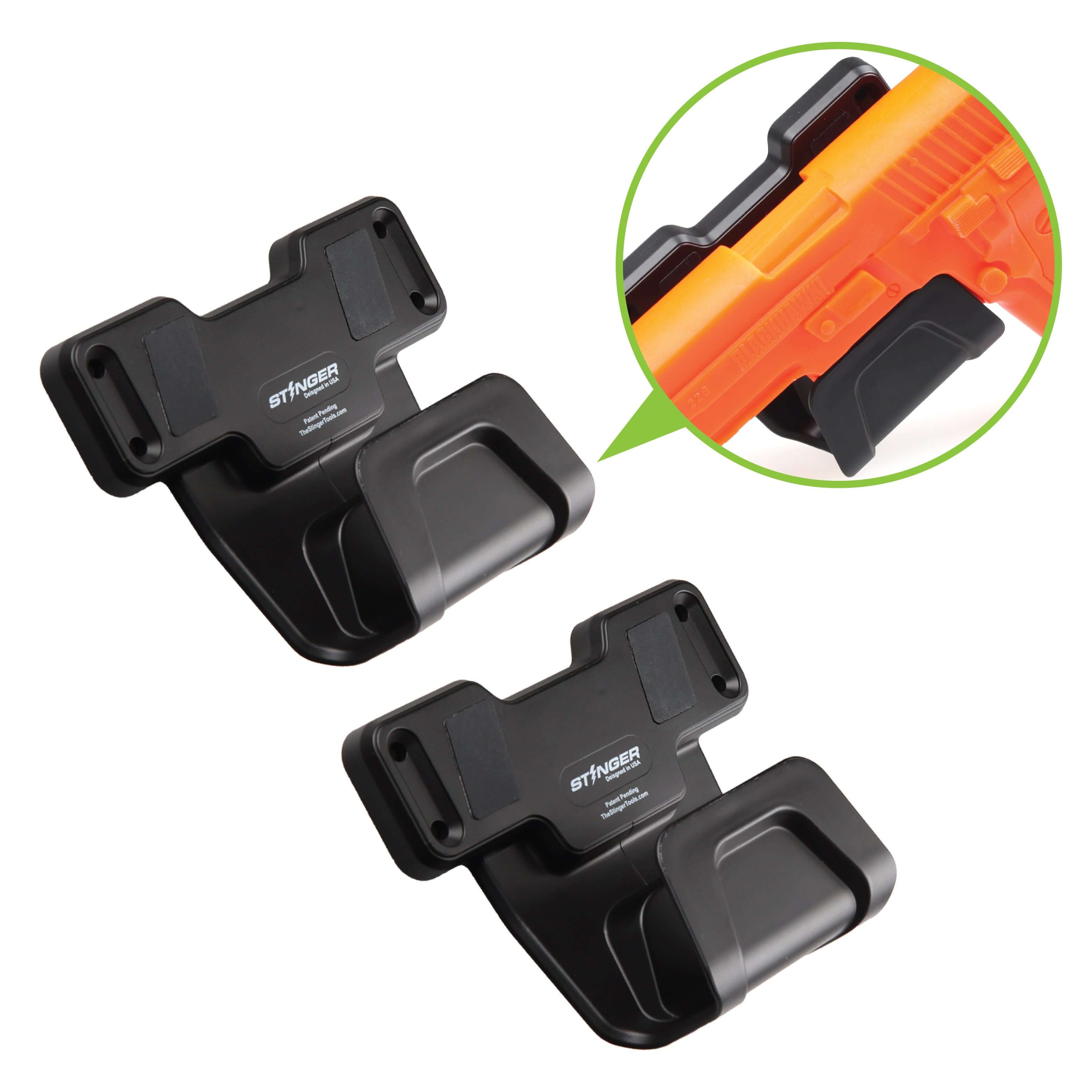 Stinger Magnetic Gun Mount (M1) w/ Safety Trigger Guard Protection (2-Pack)