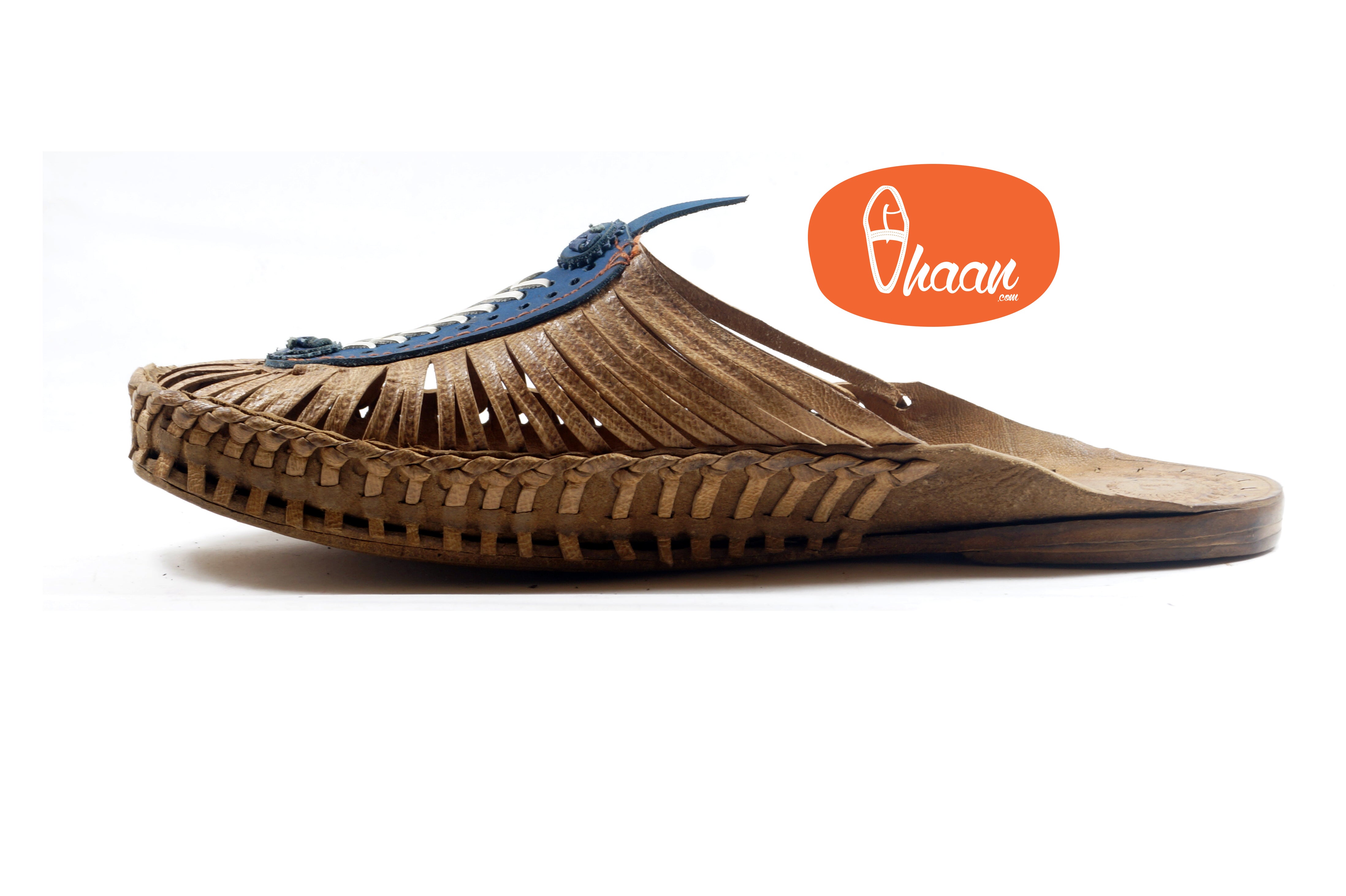 Blue handcrafted kolhapuri shoes for Women