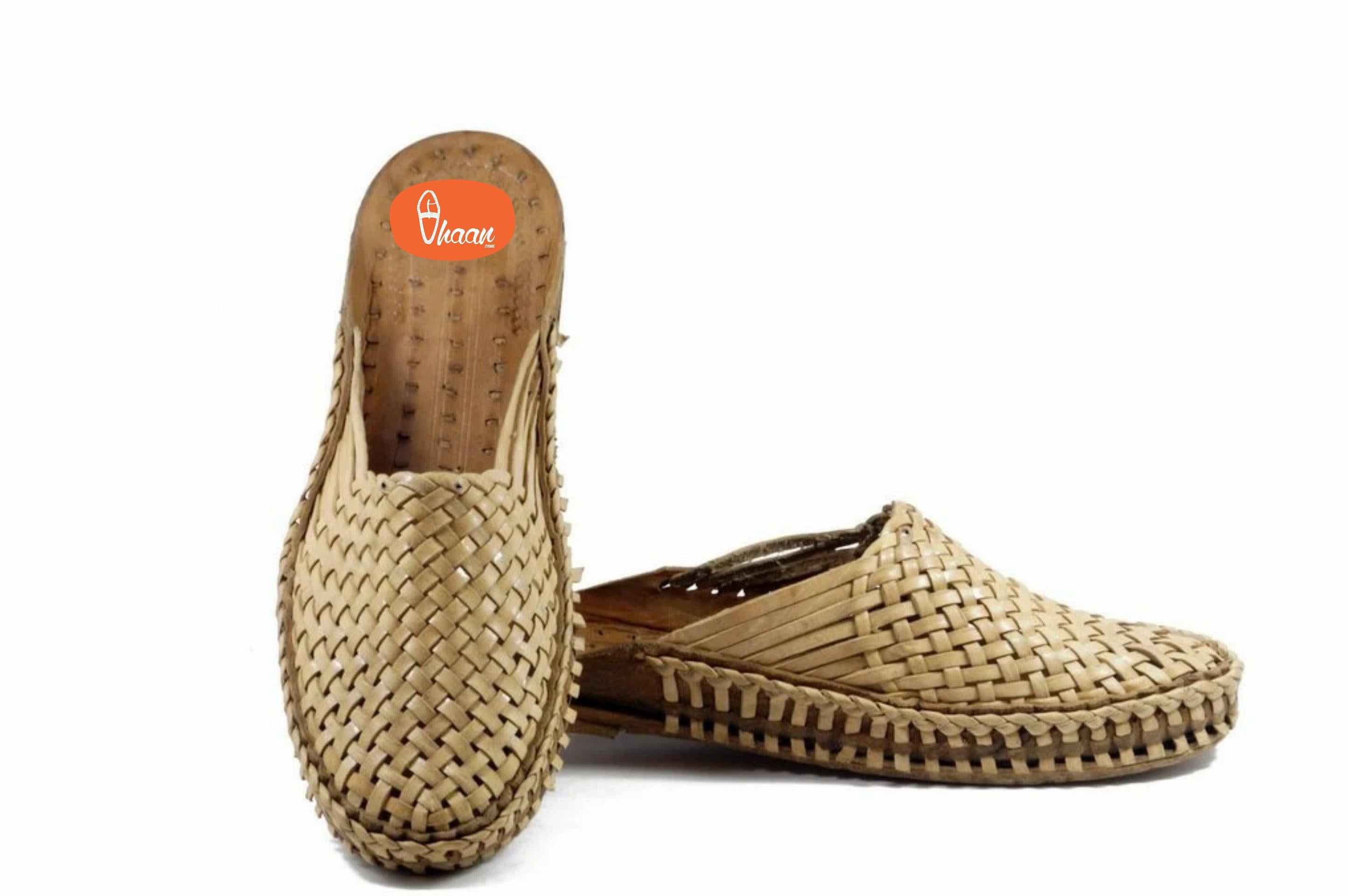 Moja Shape Handstitched Veg Tanned Leather made  Net Slip On For Men