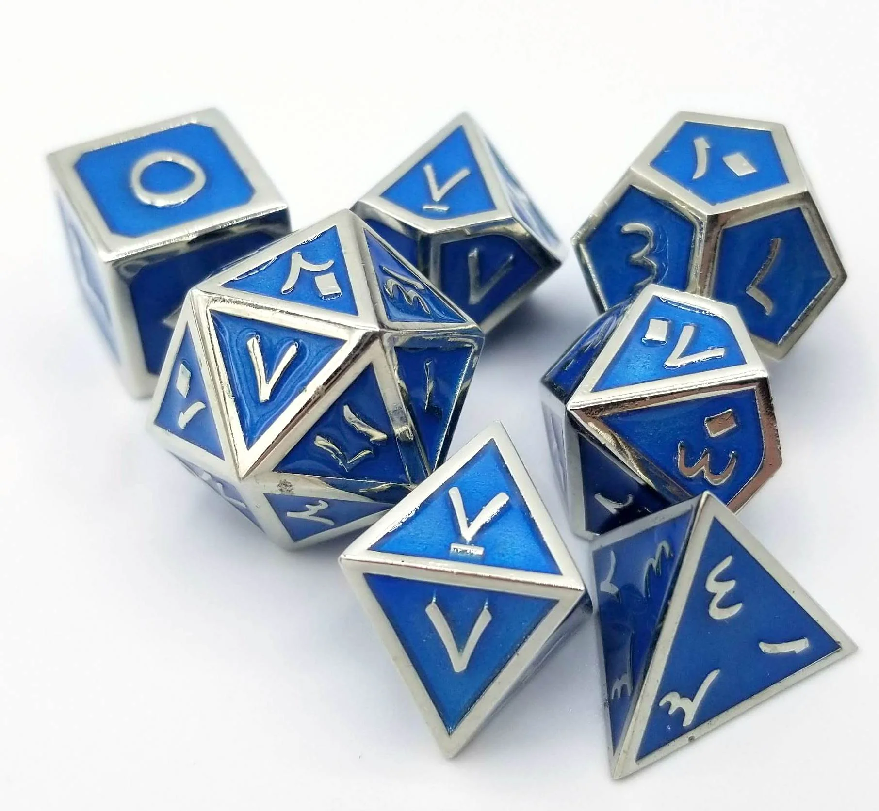 Arabic Blue Silver Metal Set