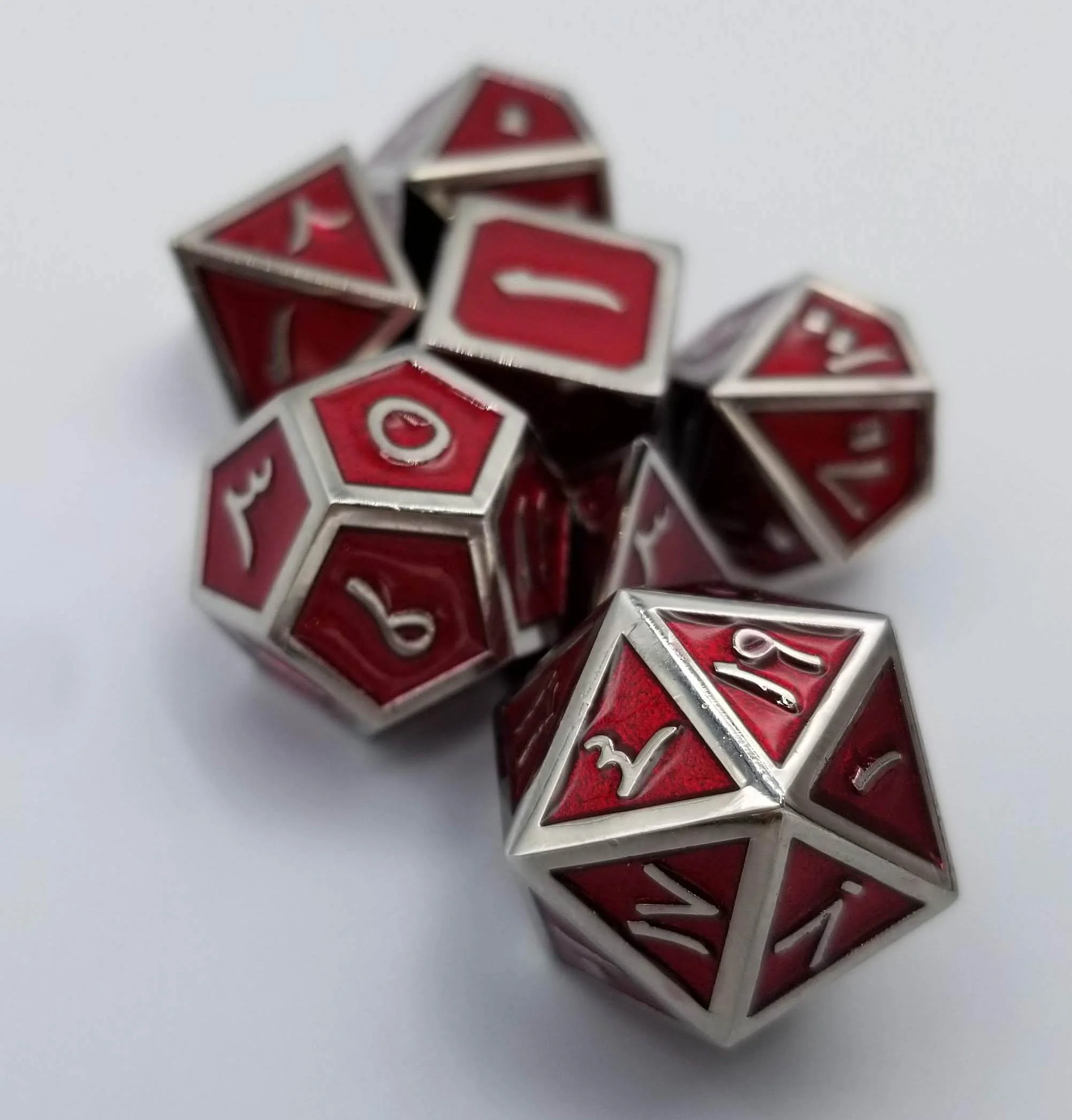 Arabic Red Silver Metal Set