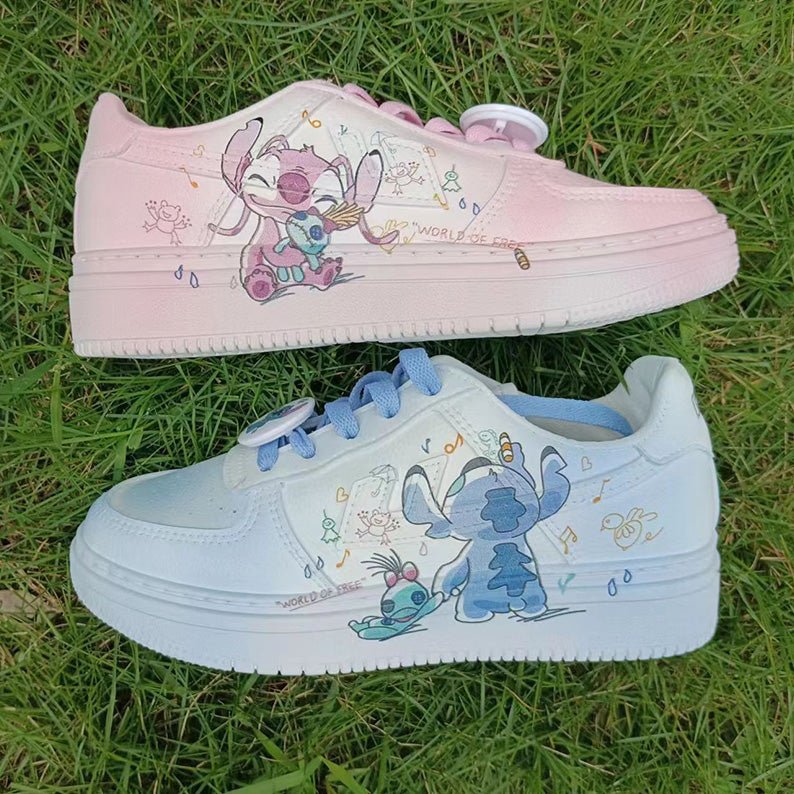 Stitch and Angel Unisex Kids and Adult Running Sports Shoes Stitch Low Top Shoes Sneakers Gifts