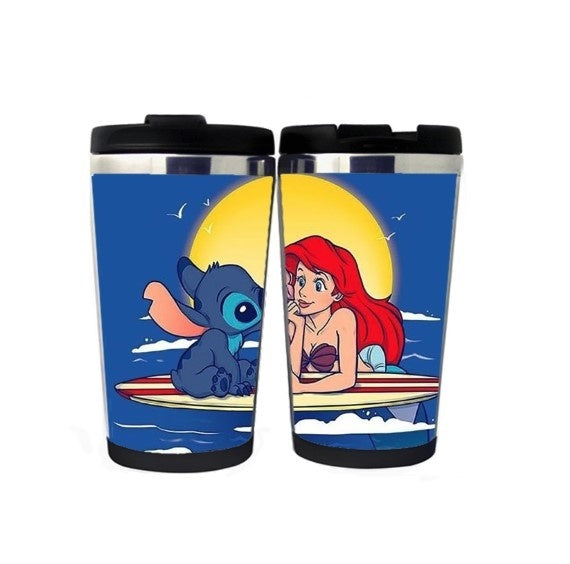 Stitch and the little mermaid Mug Stainless Steel Coffee Mug Travel Mug Tea Cup