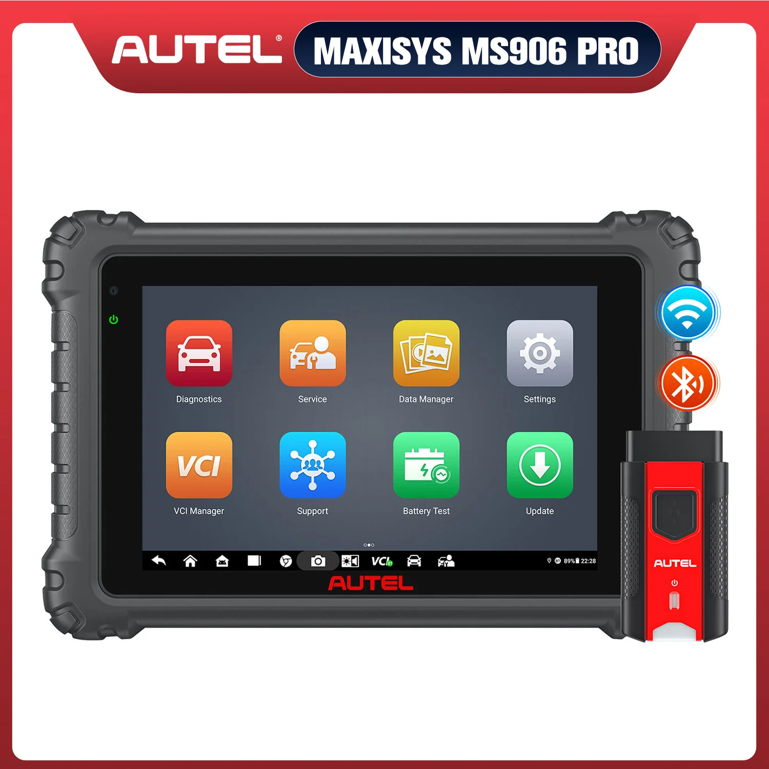 Autel Scanner Maxisys MS906 Pro High-powered Car Diagnostic Scan Tool With Advanced ECU Coding, Adaptations, 31+ Services