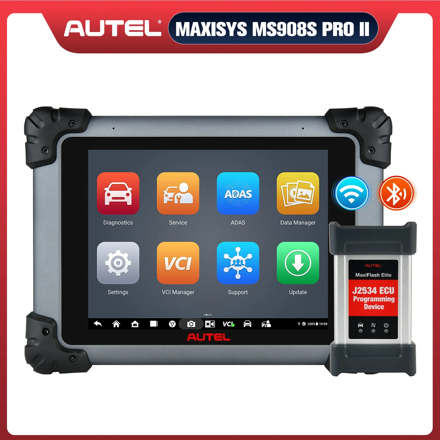 Autel MaxiSys MS908S Pro II Diagnostic Scan Tool, 2024 Newest Scanner with ECU Programming/ Coding, 36+ Services, Active Tests, Full Systems, Android 10, FCA Autoauth, Upgraded MS Elite/ MS908S Pro/ MK908 PRO II