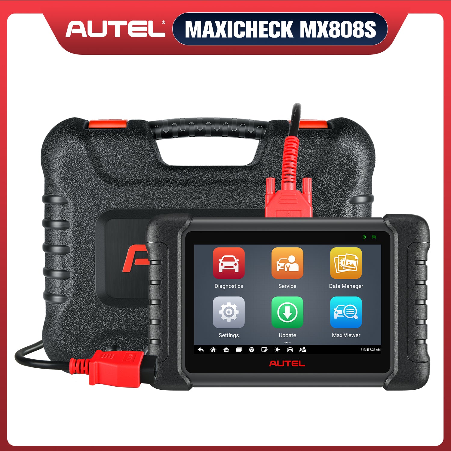 Autel MaxiCheck MX808S OBD2 Scanner with Android 11.0, OE-Level All System Diagnostics, Bi-Directional Control, FCA AutoAuth, 36+ Services, NO IP Limitation, Updated of MX808/MK808/MK808BT