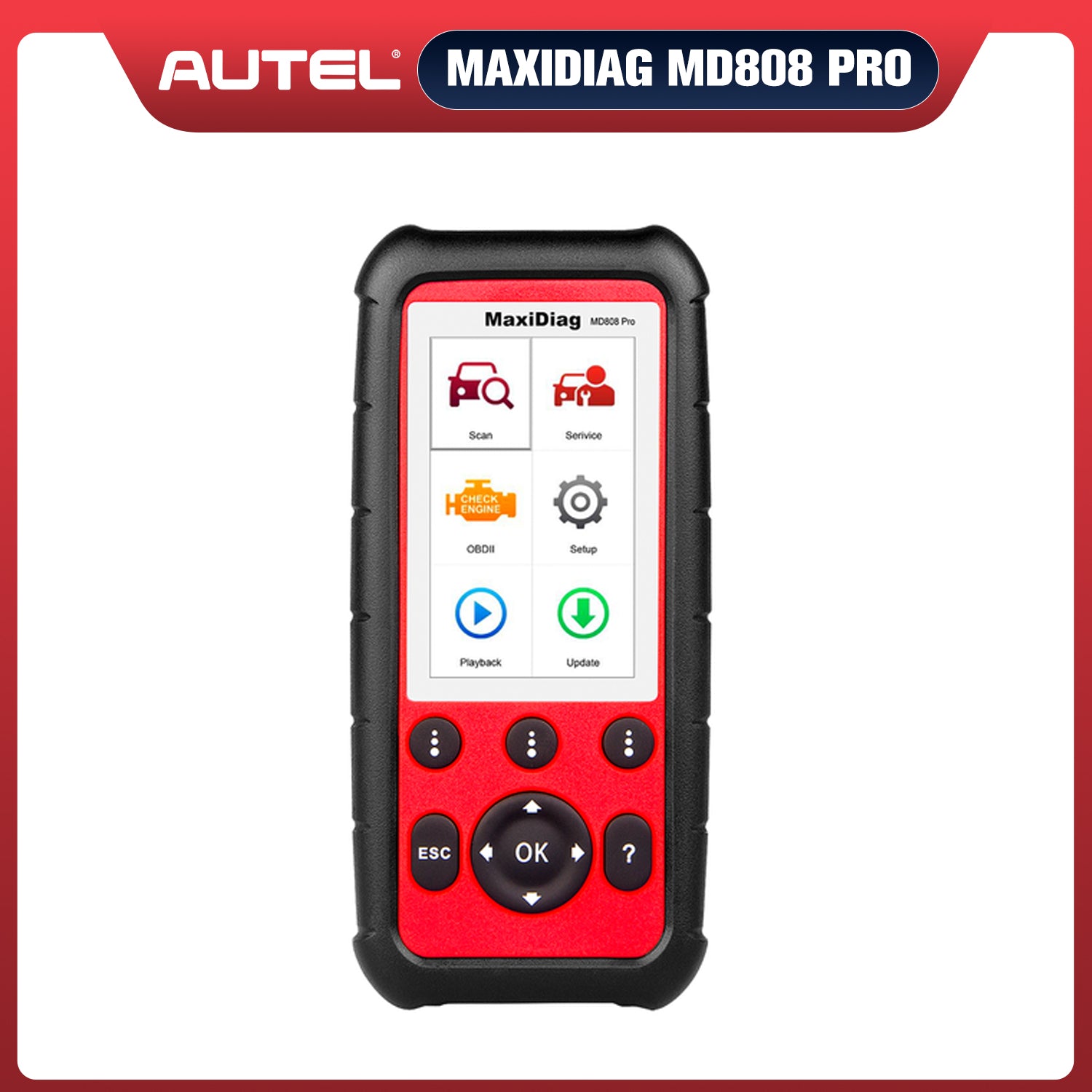 Autel Maxidiag MD808 Pro Code Reader & Scanner MD808P OBD2 Diagnostic Tool for All System Diagnoses/ BMS / Oil Reset/ SRS/ EPB/ DPF/ SAS Reset