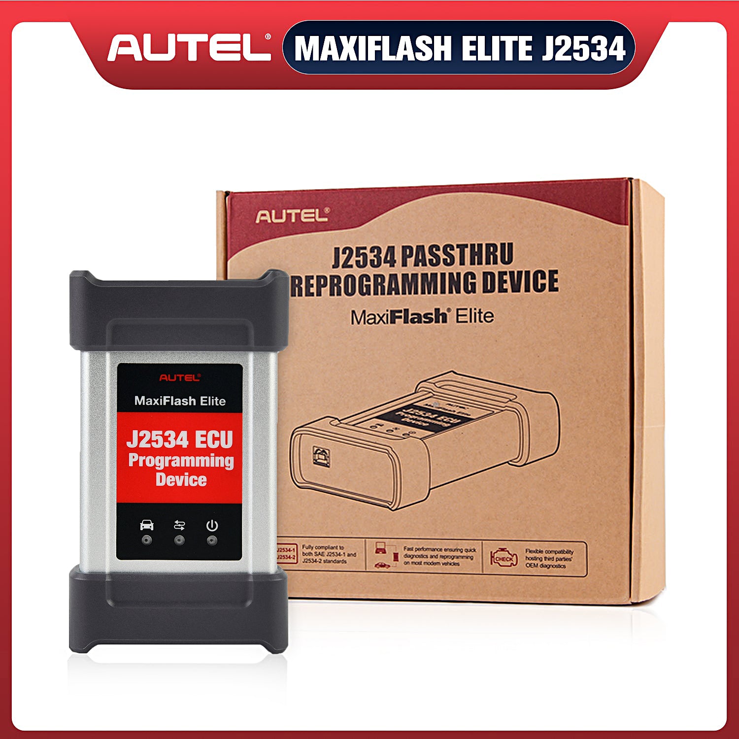 Autel MaxiFlash Elite J2534 ECU Programming Tool Fit for Maxisys MS908/MS908P/MK908 Pro