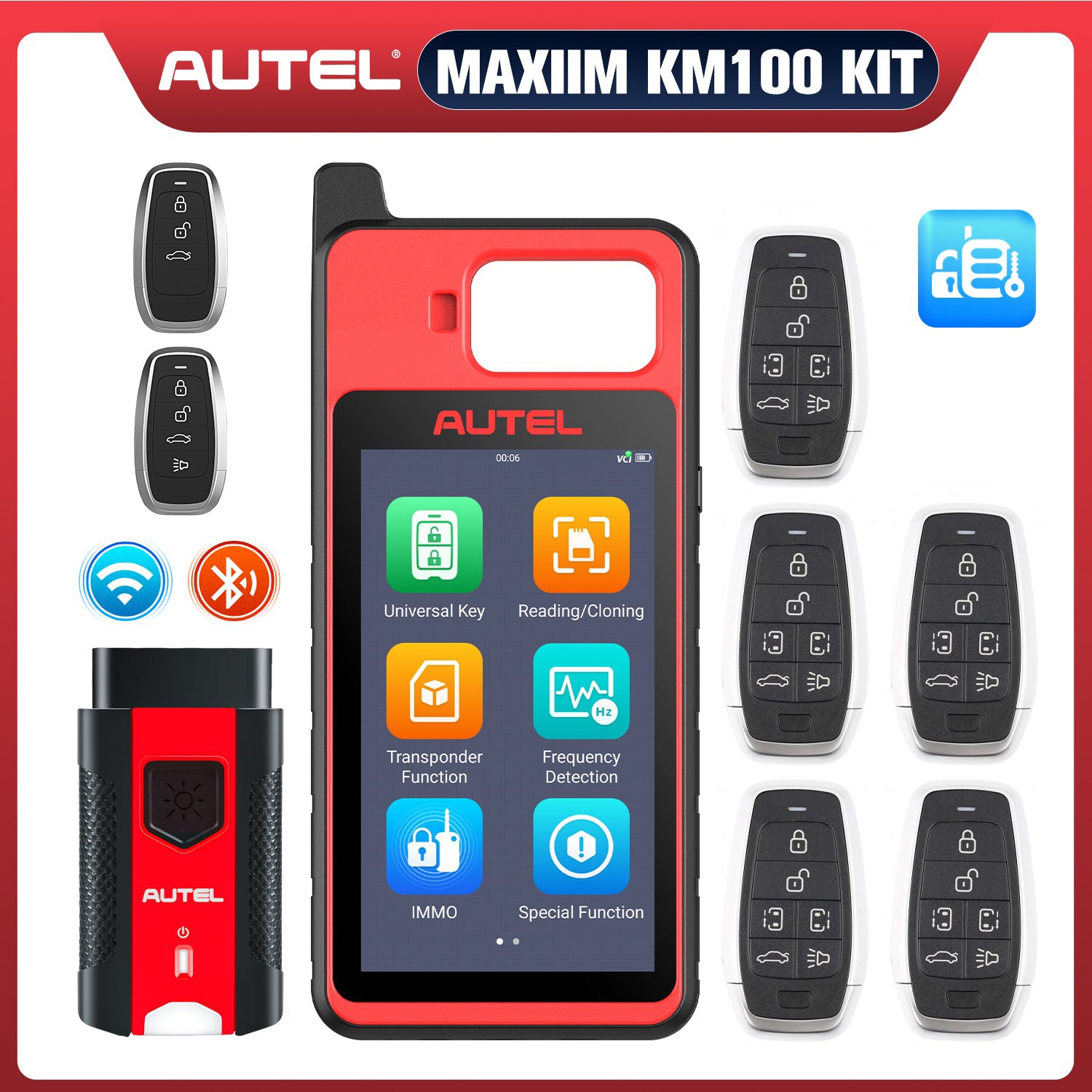 2024 Autel MaxiIM KM100 Kit Auto Key IMMO Universal Key Generator Kit with 5pcs Universal Smart Key