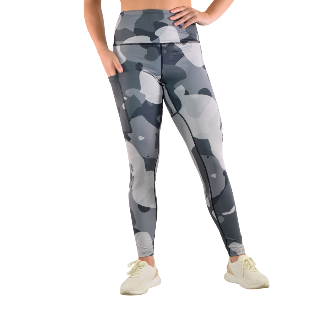 Leakproof Leggings - Gray/Black Camo