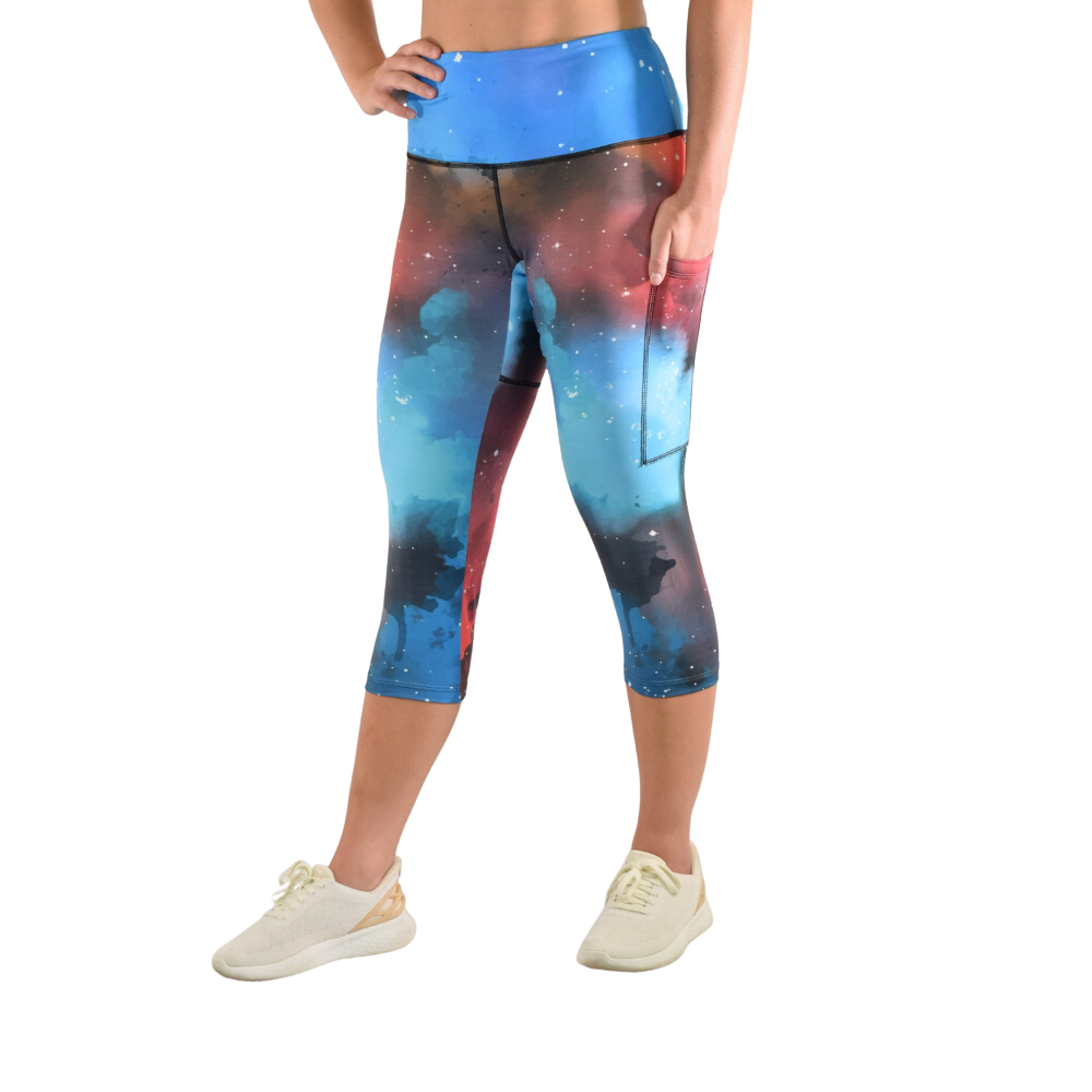 Leakproof Cropped Leggings - Galaxy
