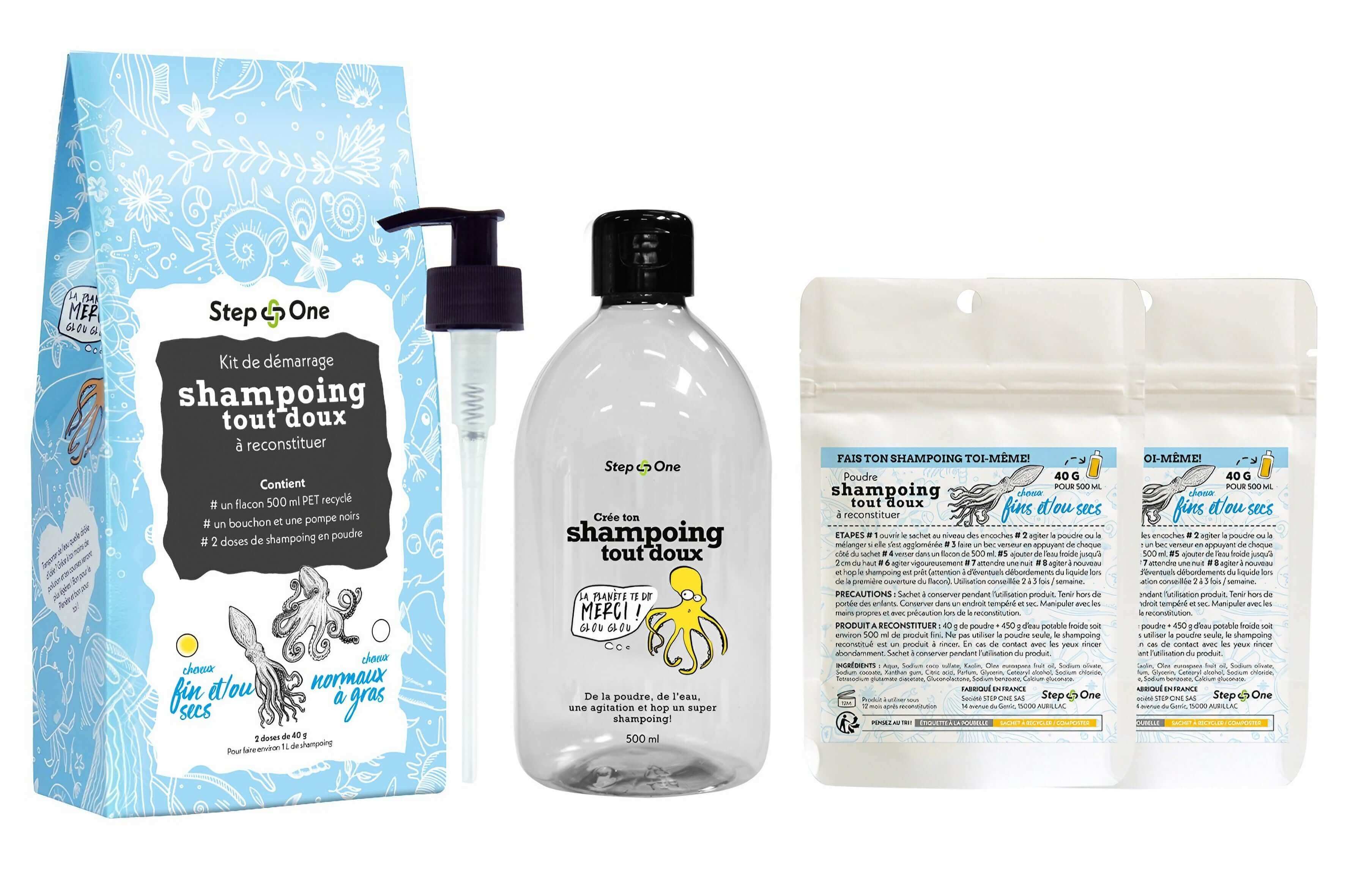 Kit Démarrage Shampoing Bio - Cheveux Secs et Fins - Zéro Déchet - Écologique