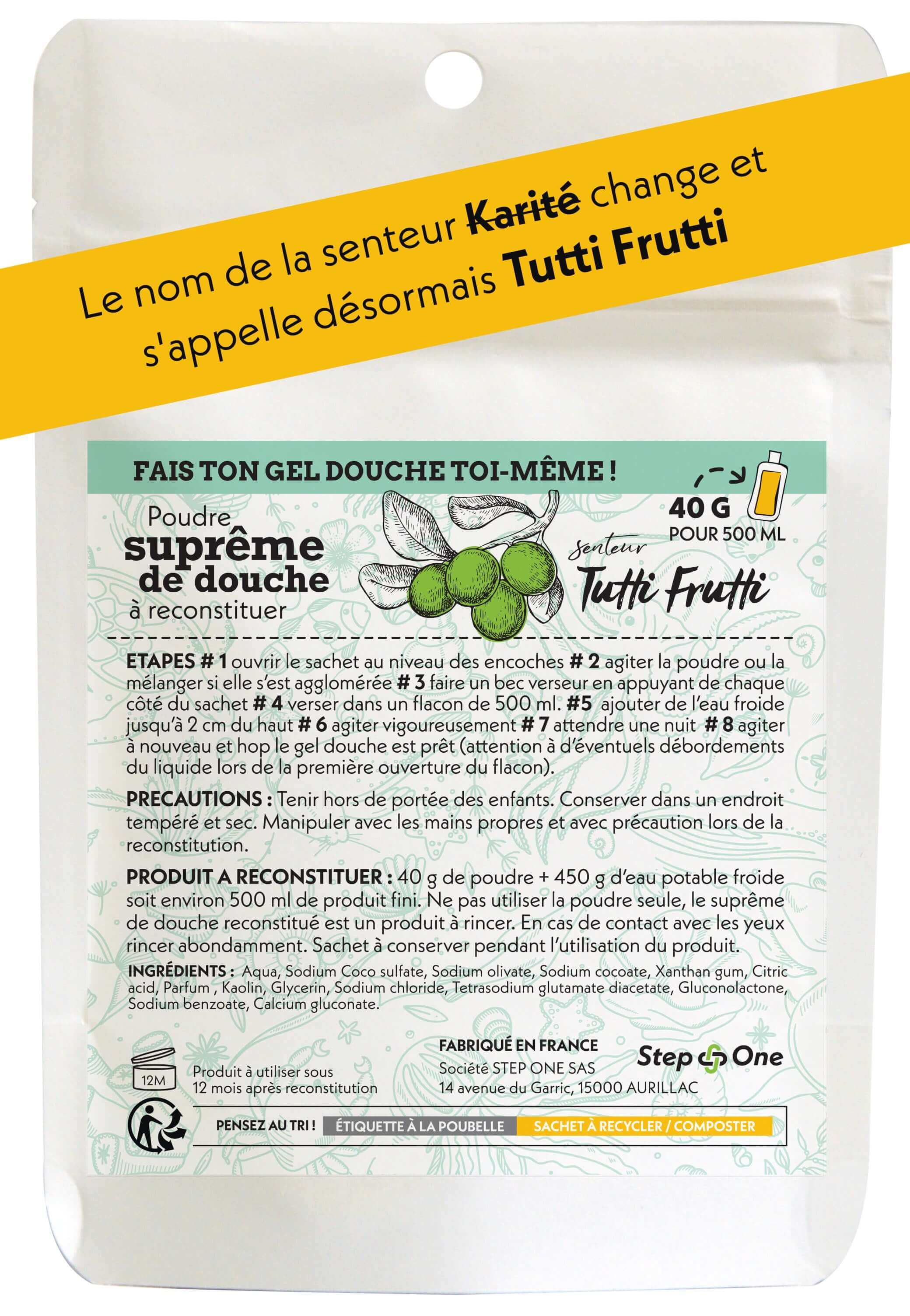 Recharge 3 doses Suprême de douche Tutti frutti (nouveau nom de karité)- Zéro déchet