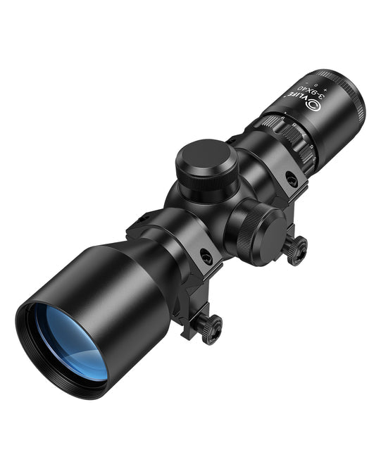 CVLIFE FoxSpook 3-9x40 Compact Rifle Scope Crosshair Reticle with Free Mounts