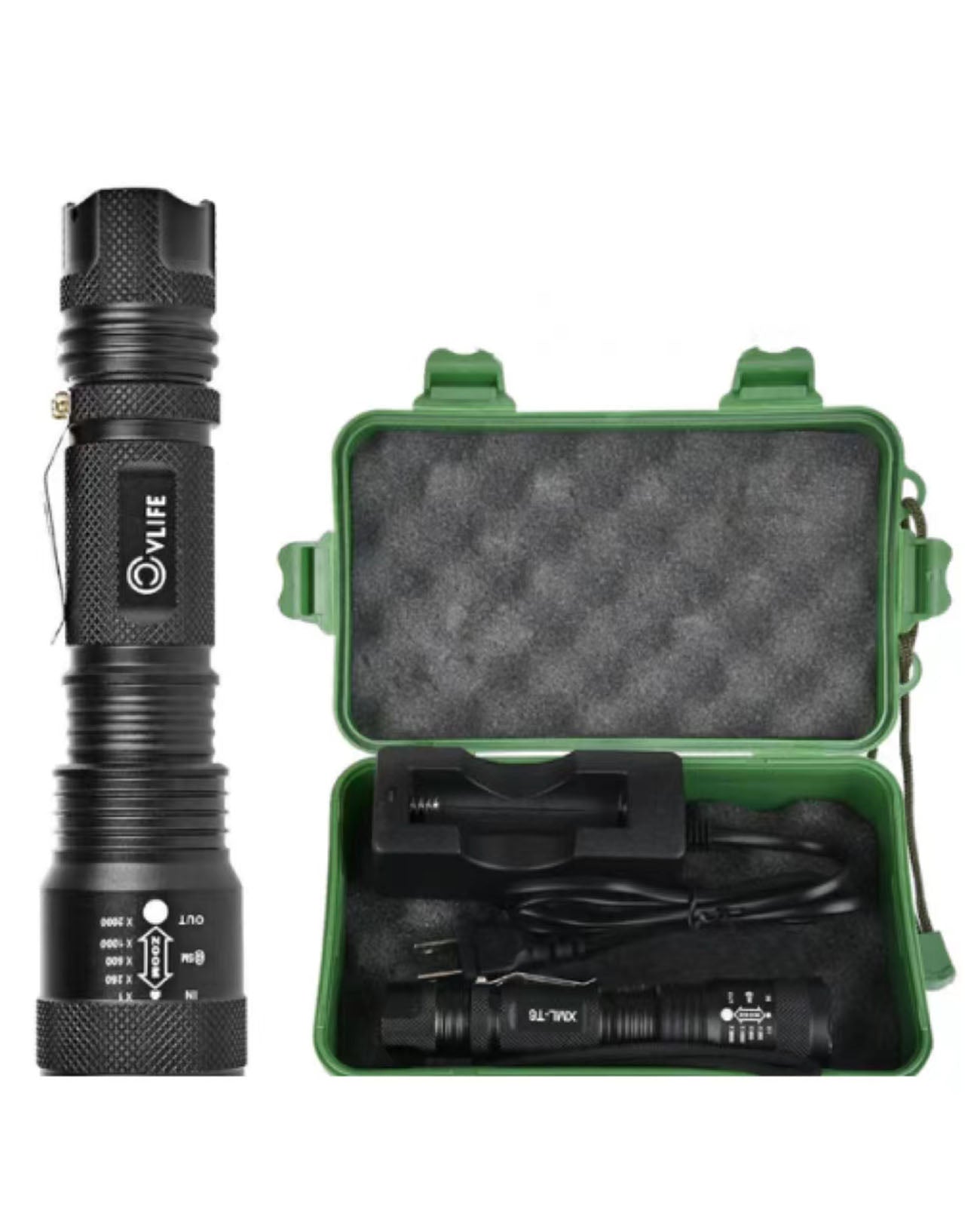 CVLIFE Rechargeable Tactical Led Flashlight Zoomable Water Resistant Torch