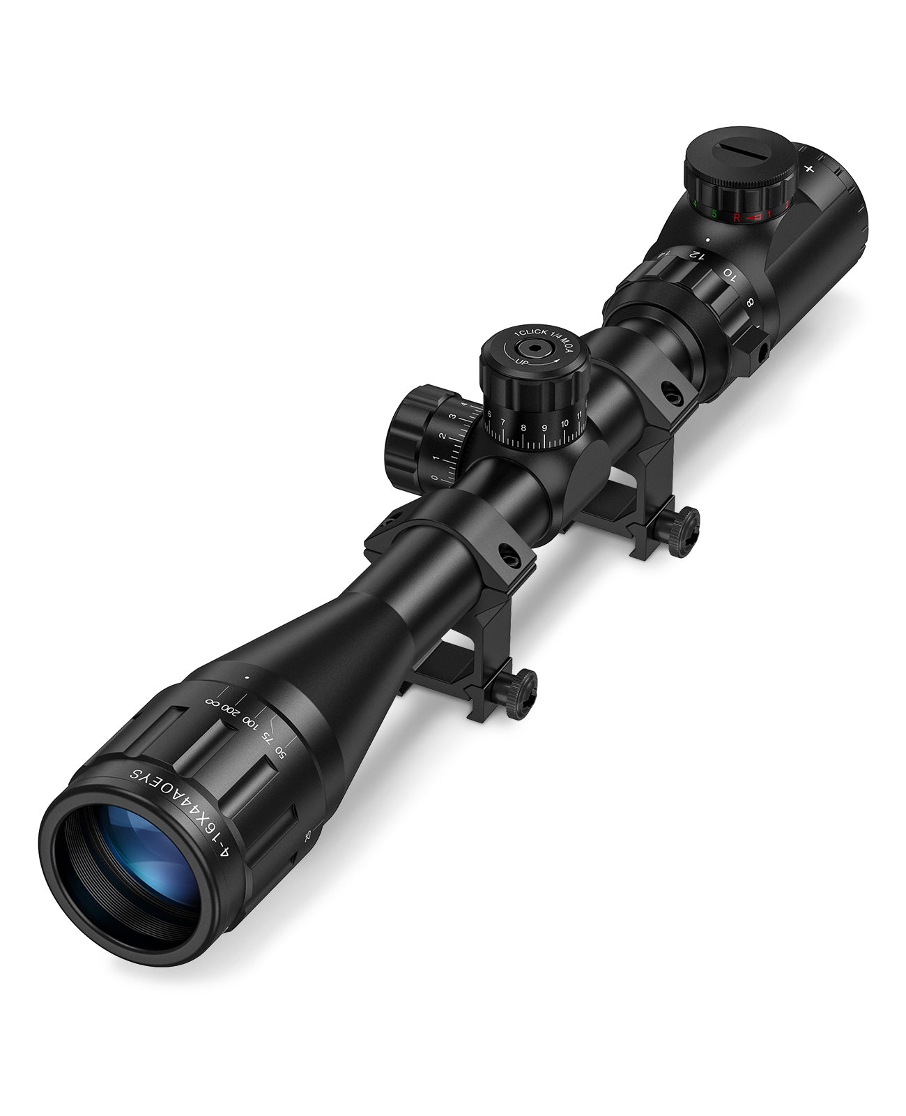 CVLIFE FoxSpook 4-16x44 Tactical Rifle Scope Red and Green Illuminated Built Gun Scope