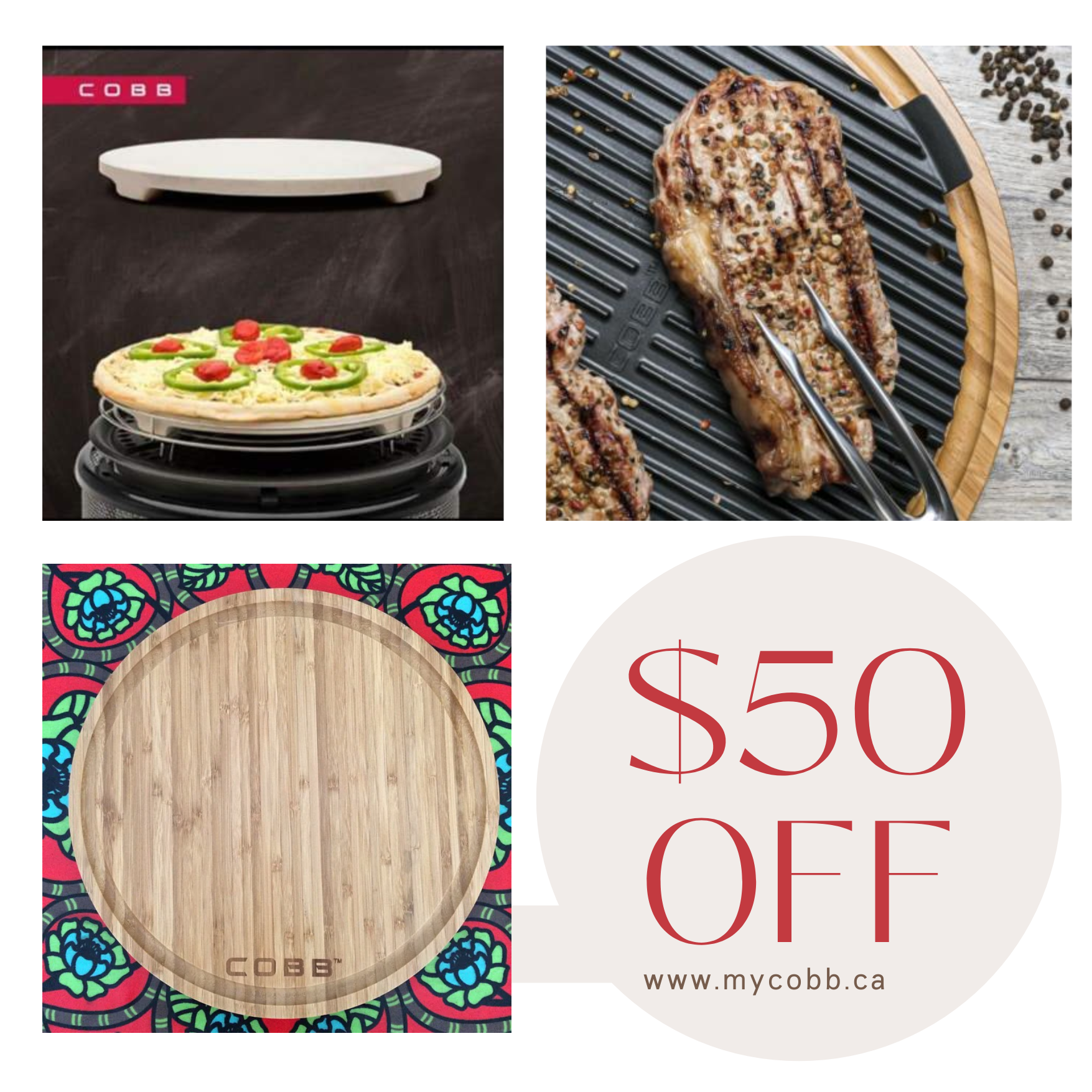 Combo: Bamboo Cutting Board & Pizza Stone & Griddle+ (SAVE $50)