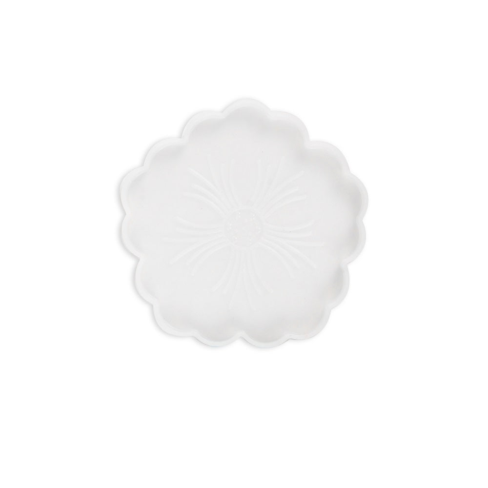 Silicone Mould Engraved Flower Coaster 5inch Dia 1pc