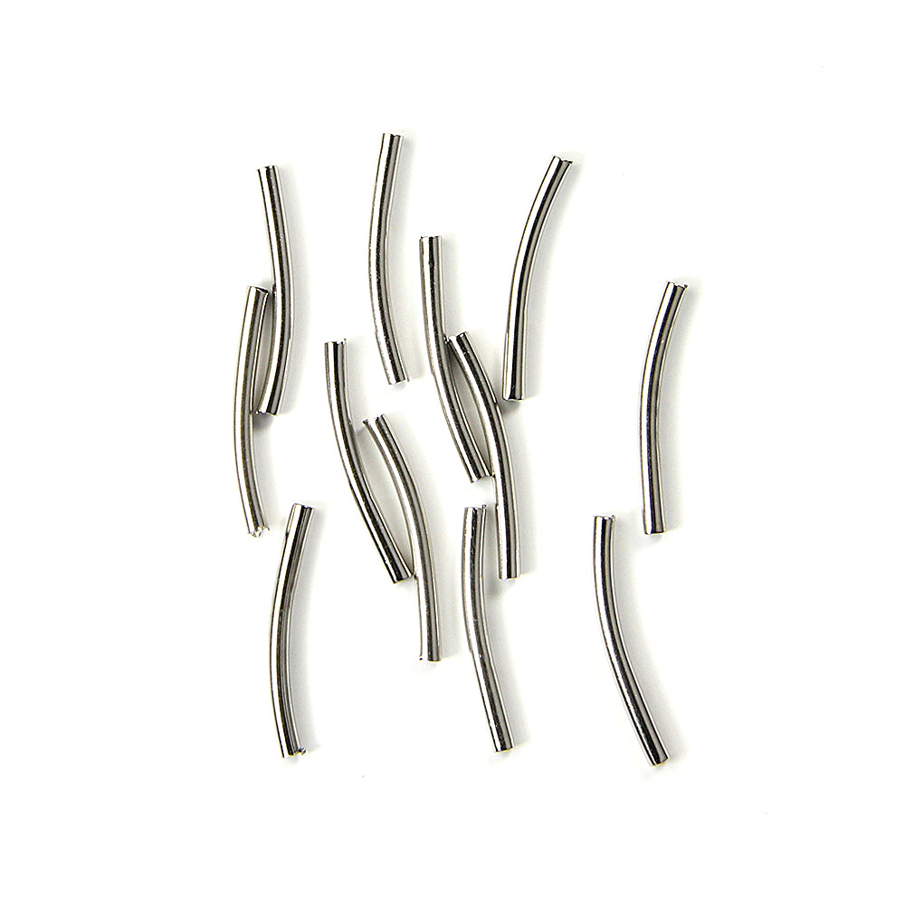 Itsy Bitsy Findings - Curved Tube Bead, Nickel