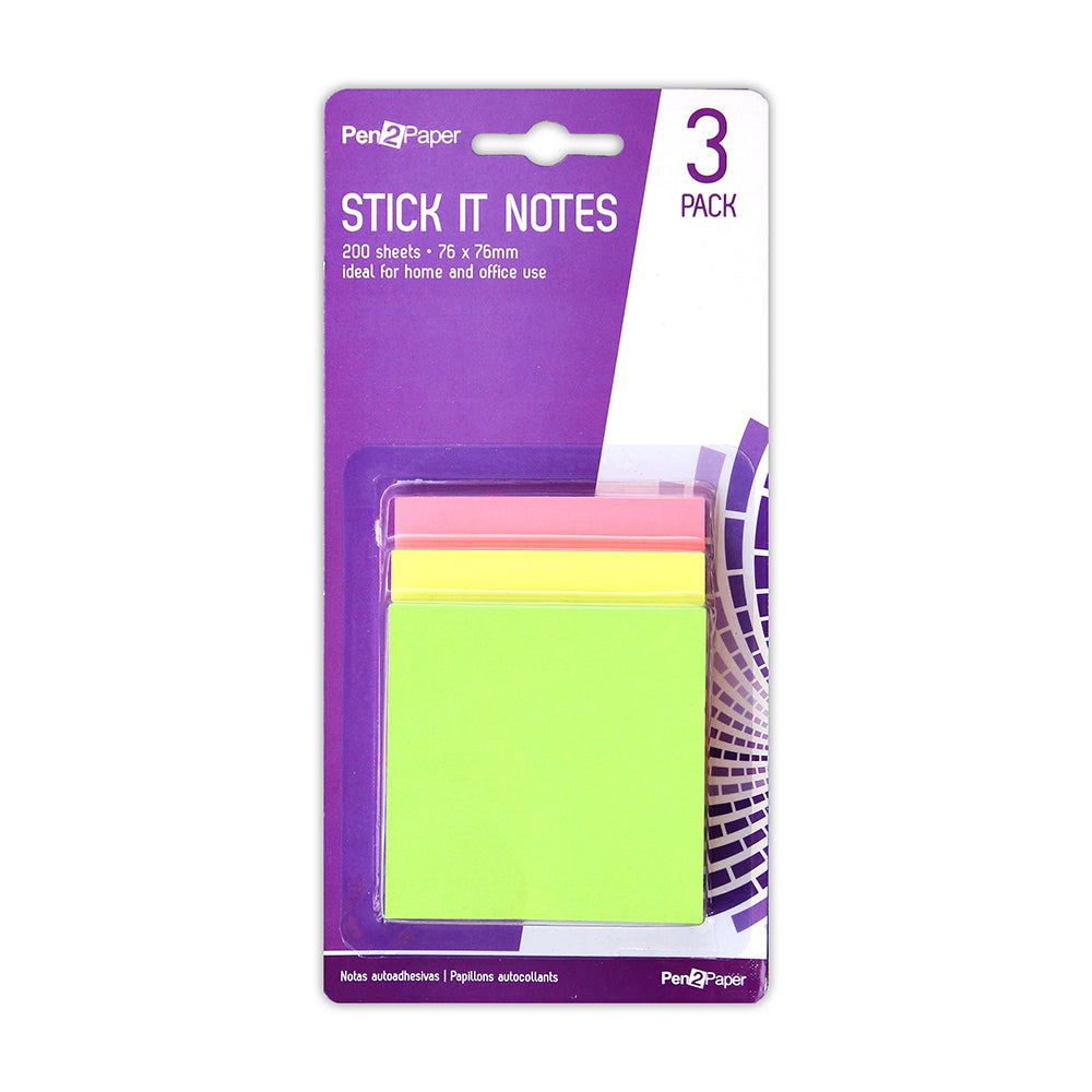 Stick It Notes 76Mmx76Mm Sp0093 3Pcs Ub