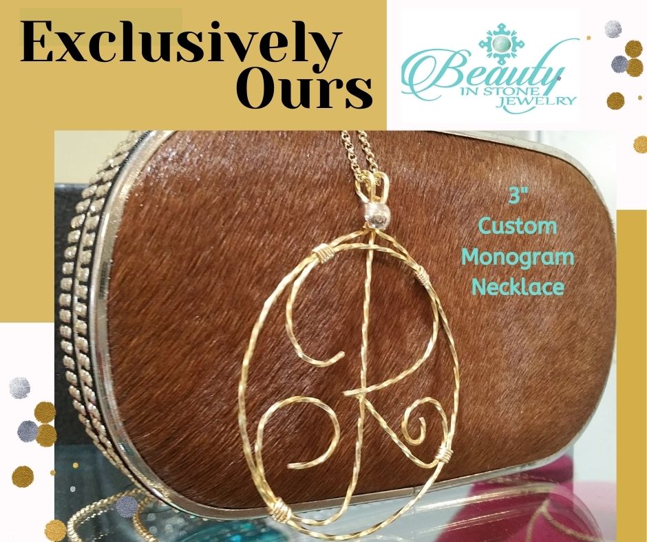 Gold Wire Initial Necklace In Circle