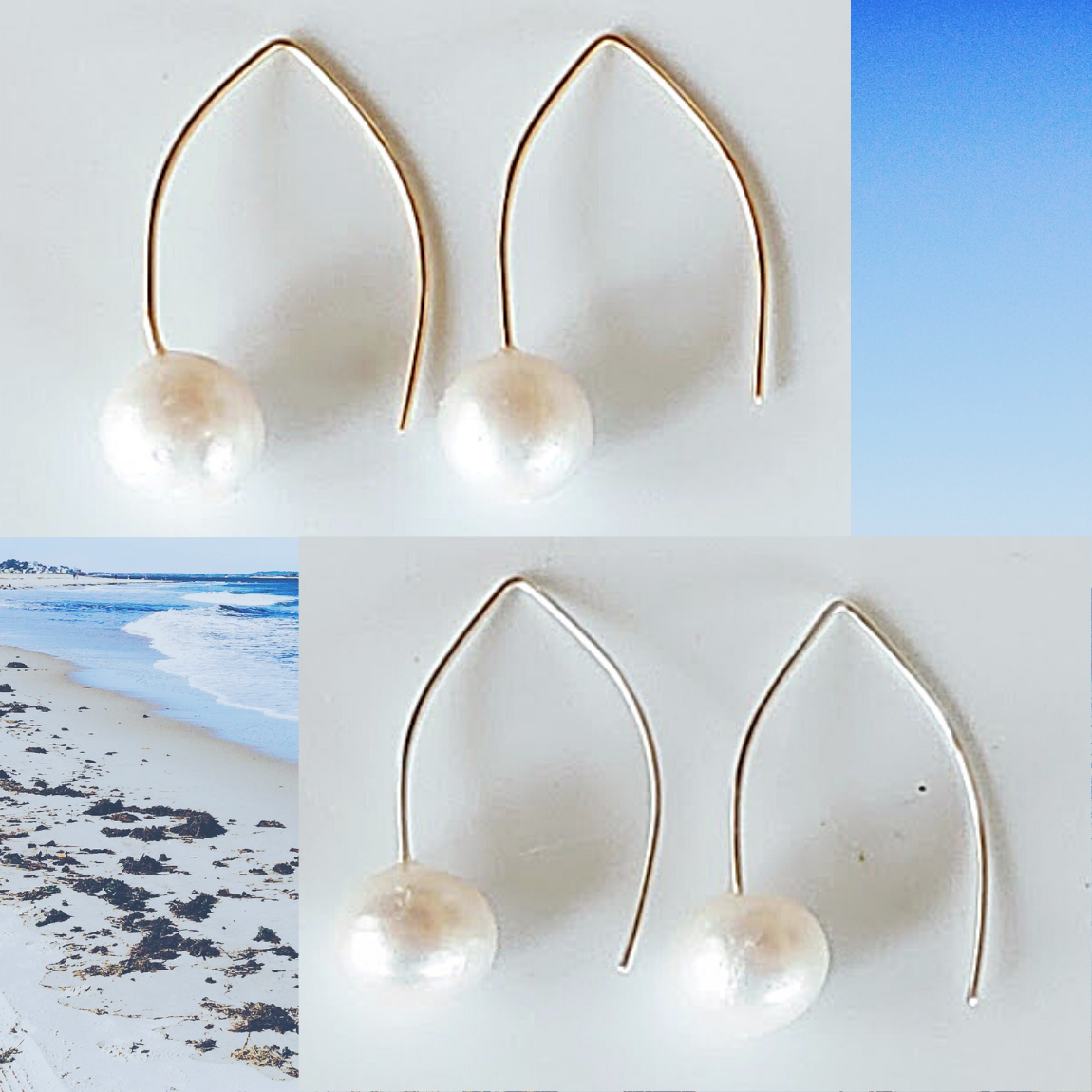 Freshwater Pearl Earrings on Wishbone Wire