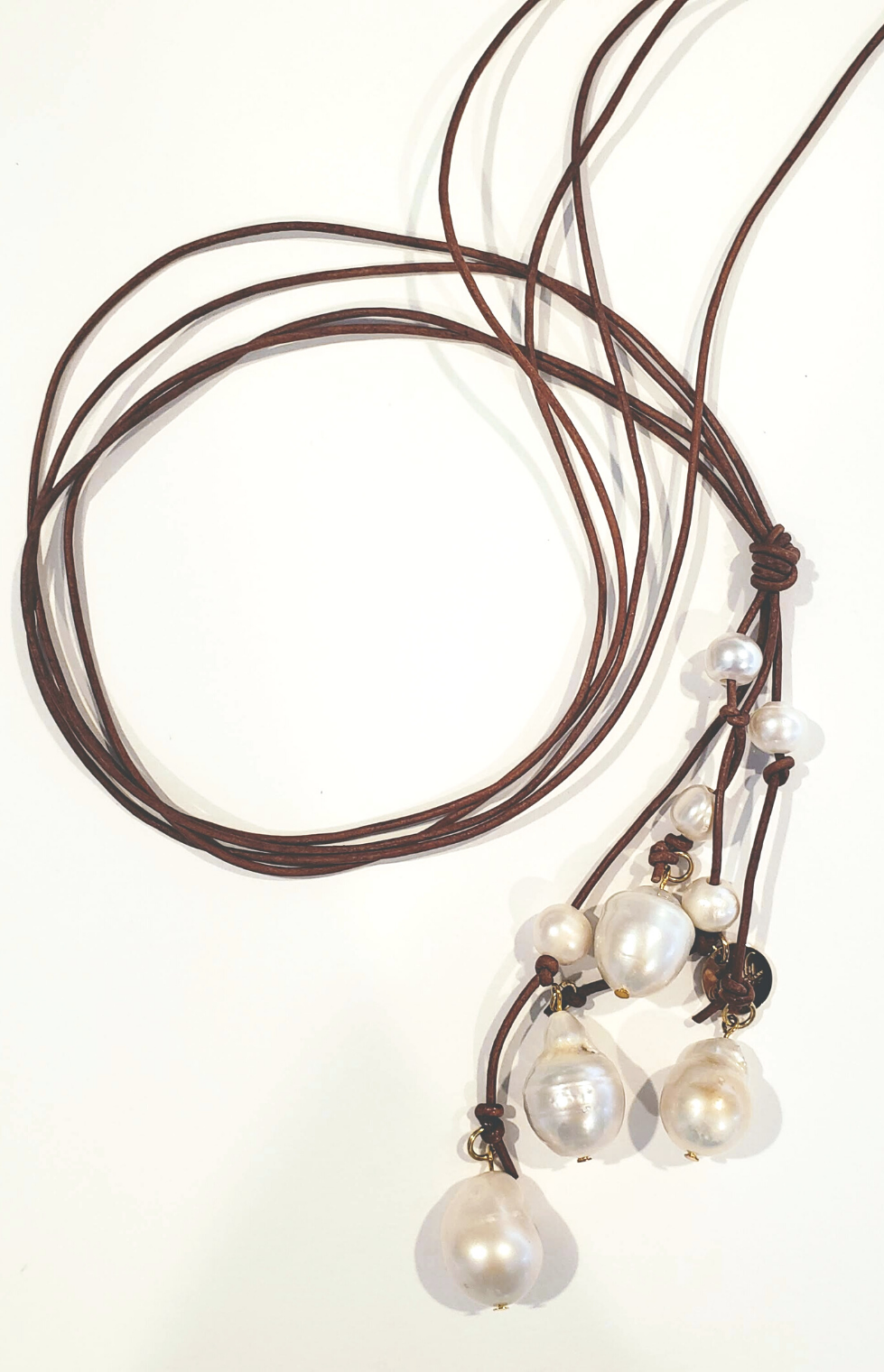 Luxe Cascading Pearls Handmade Lariat Necklace