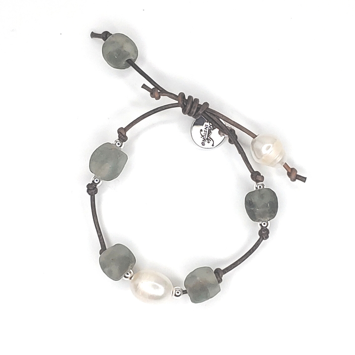 Leather Beach Glass Bracelet Choice
