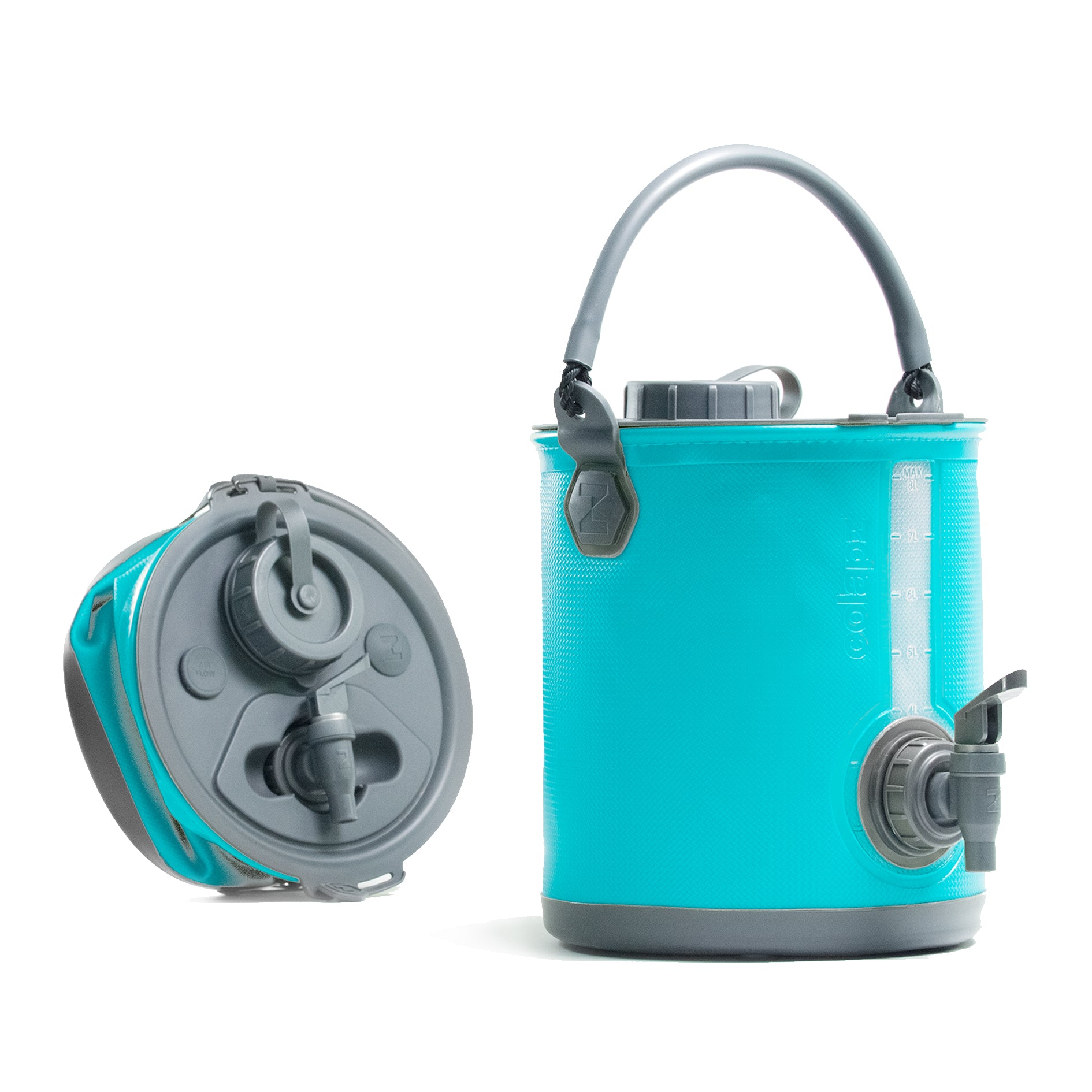 Collapsible 2-in-1 Water Carrier & Bucket with Handle and Tap - 8 Litres Capacity