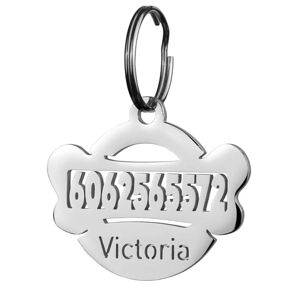 Round Bone Hollow Engraved ID Tags