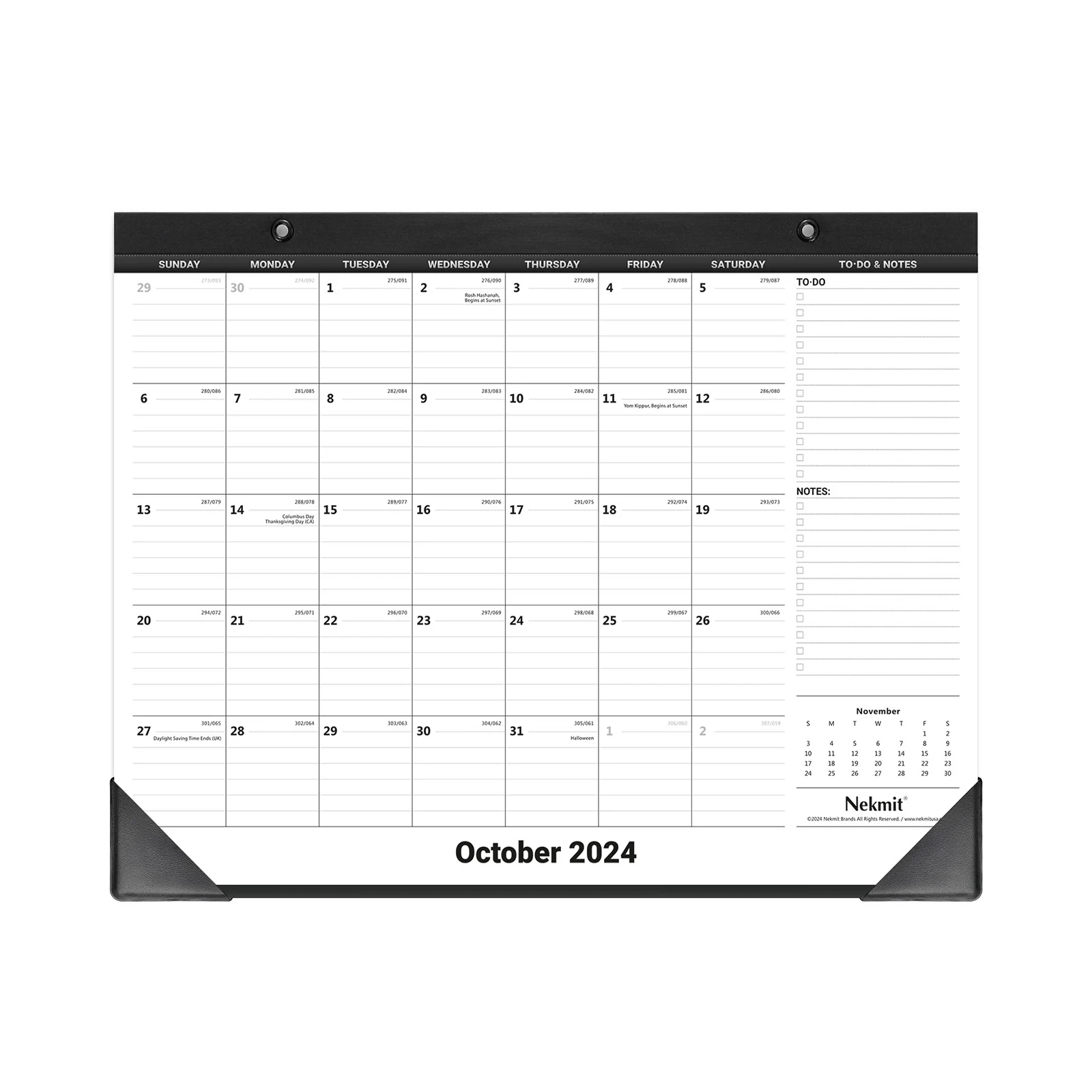 Nekmit 2024-2025 Monthly Yearly Desk Calendar 15" x 12"