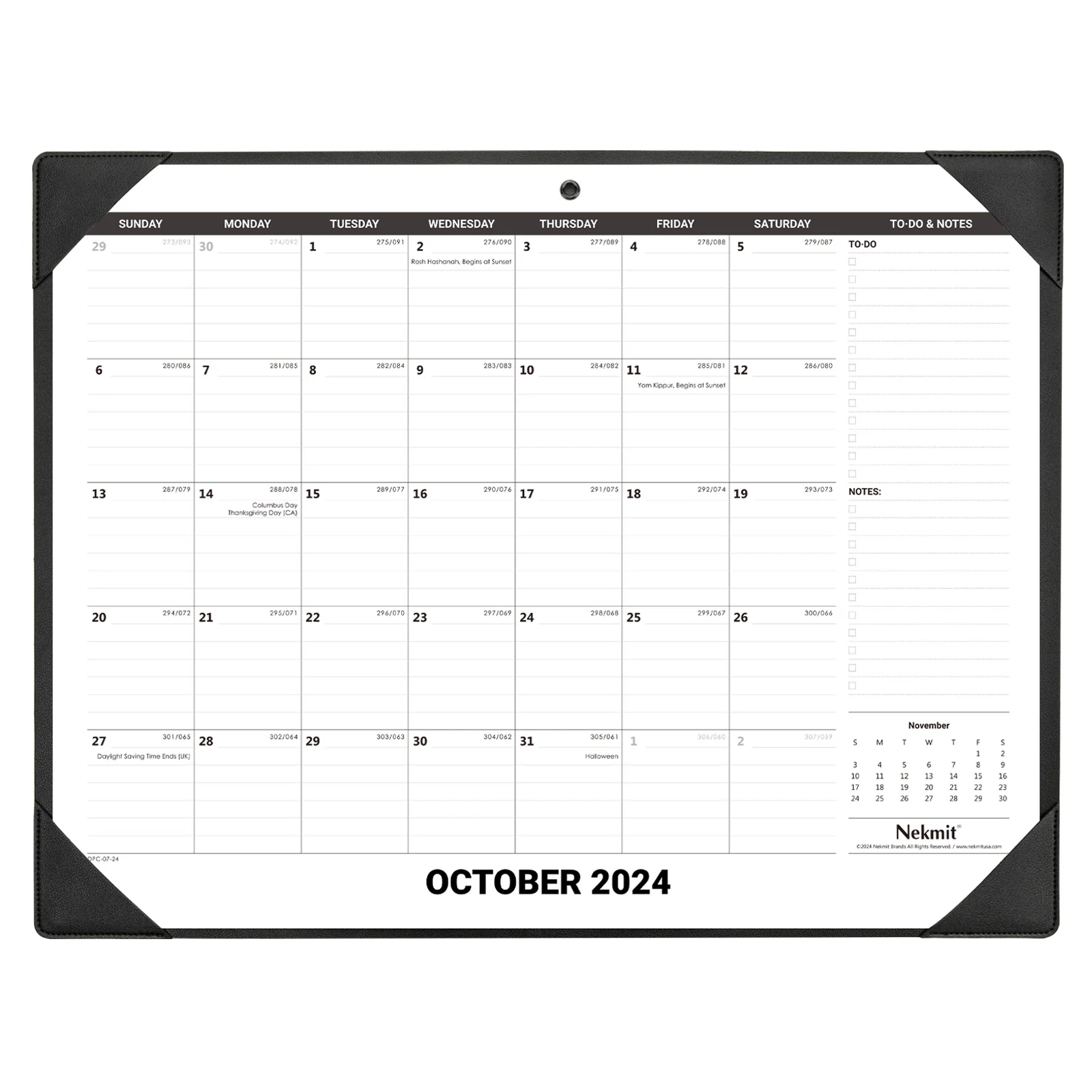 Nekmit 2024 - 2025 PU Large Desk Pad Calendar 21" x 16.5"