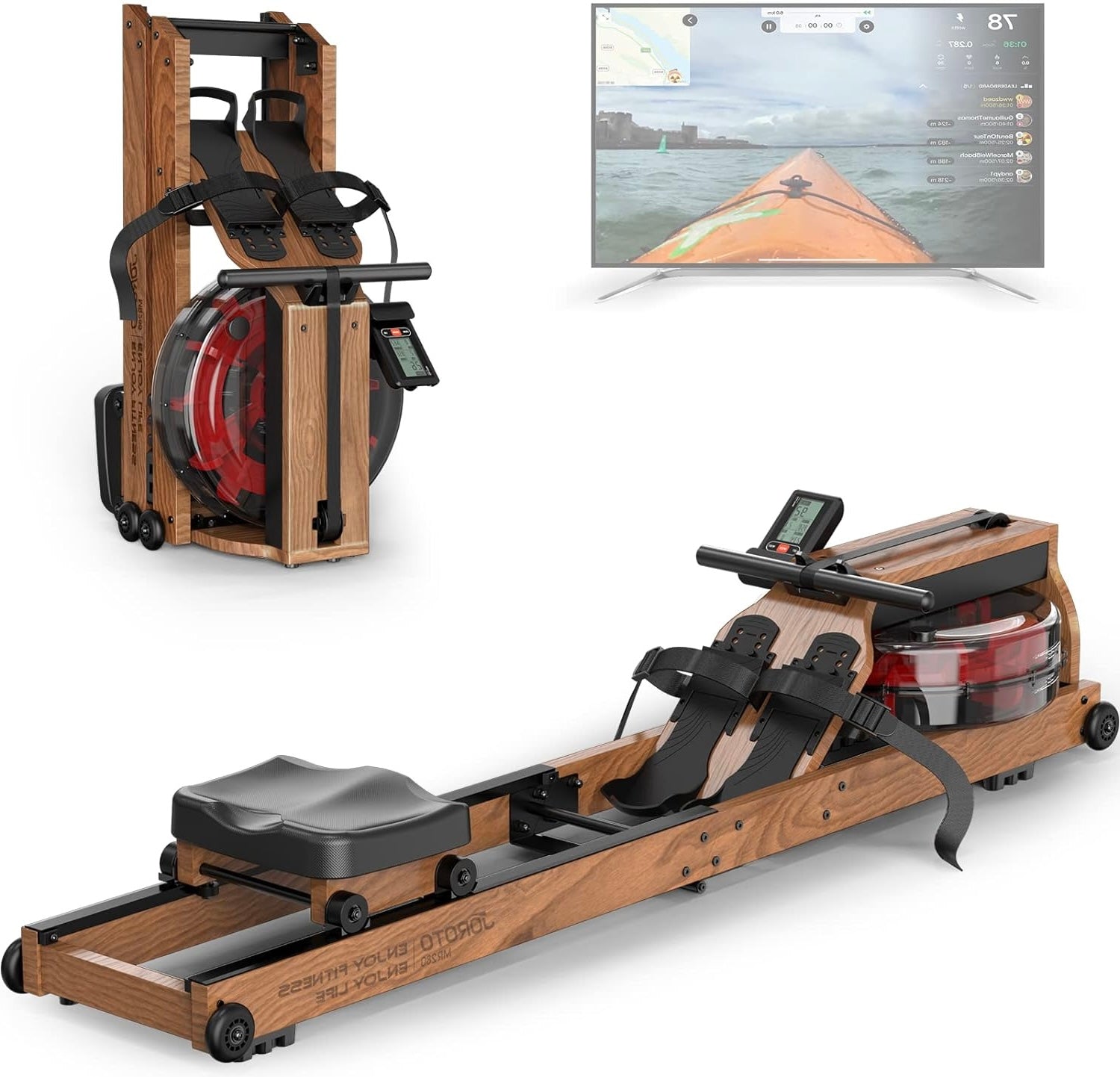 [Thanksgiving Deal] JOROTO Giving Oak Water Rower Machine