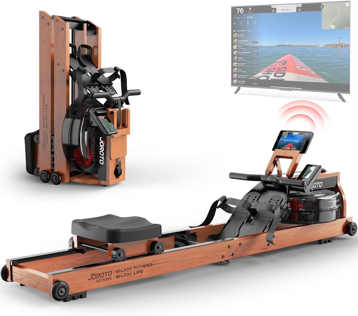 [Thanksgiving Deal] JOROTO Harvest Oak Water Rower Machine