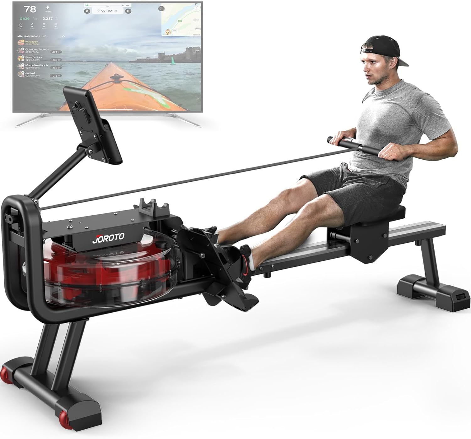 [Thanksgiving Deal] JOROTO Cranberry Water Rower Machine