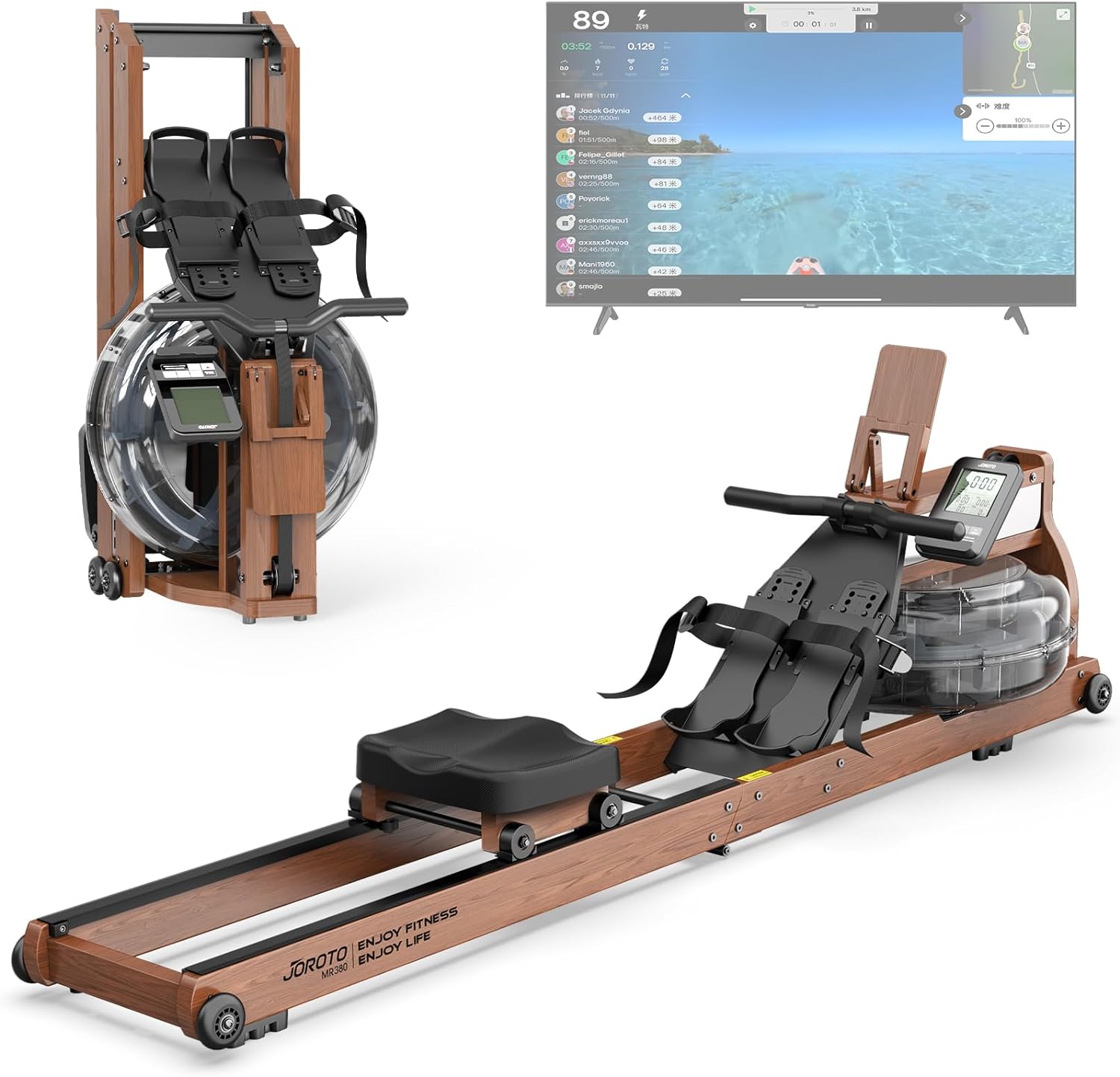 [Thanksgiving Deal] JOROTO Autumn Glow Water Rower Machine