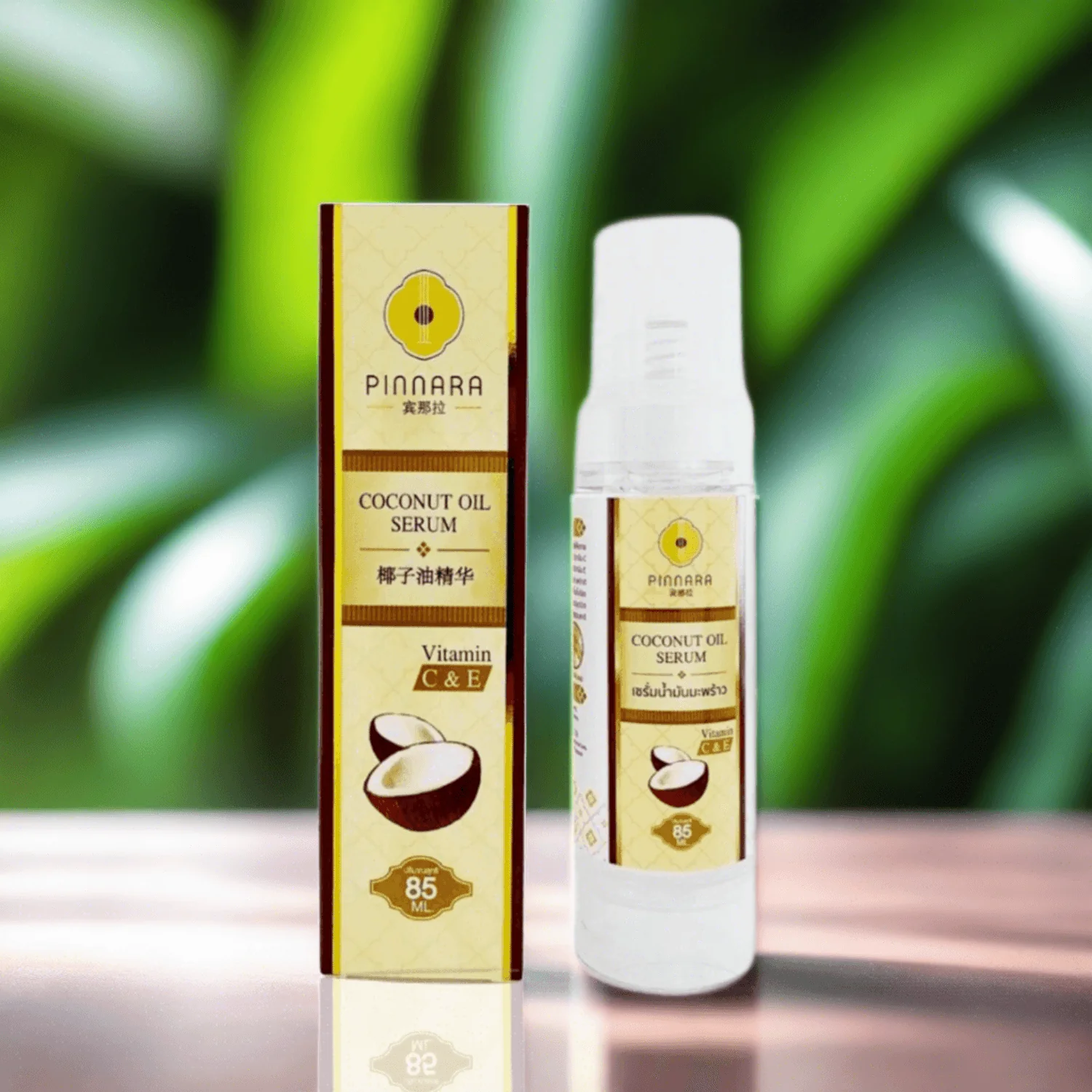 Pinnara Coconut Oil Serum: Skin & Hair Radiance with Vitamins C & E