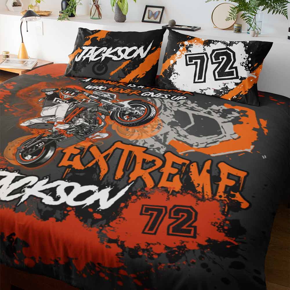 Motocross Personalised Quilt Cover Set