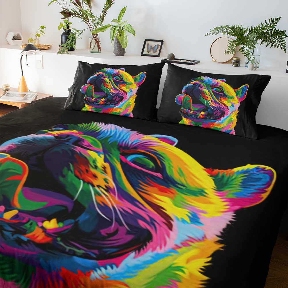 Bright Pug Quilt Cover Set
