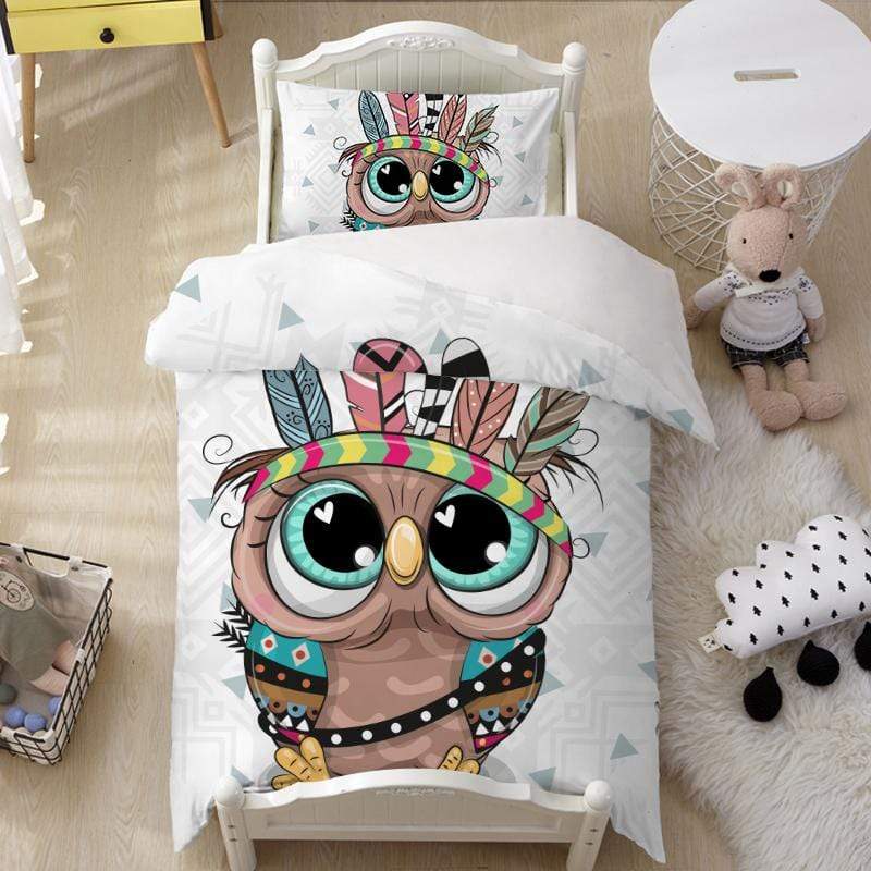 Cartoon Owl Quilt Cover Set