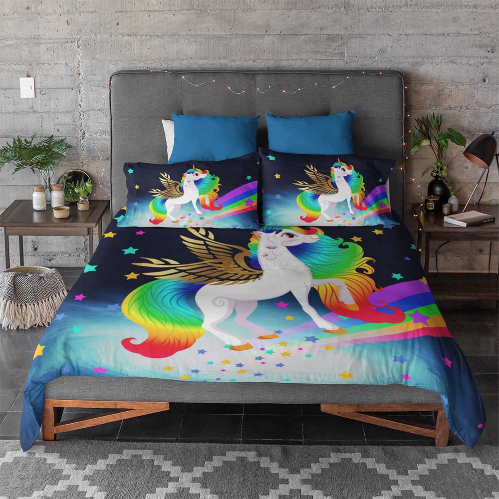 Rainbow Unicorn Quilt Cover Set