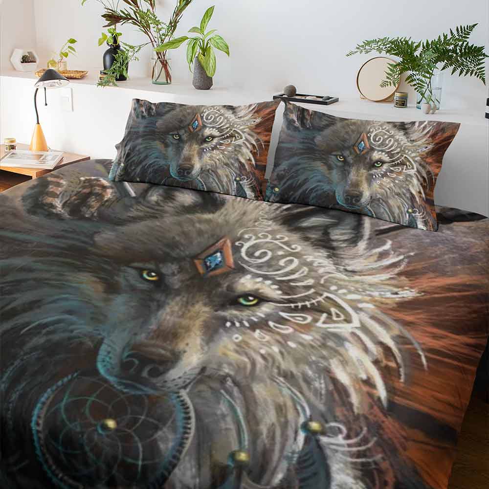 Wolf Warrior Quilt Cover Set
