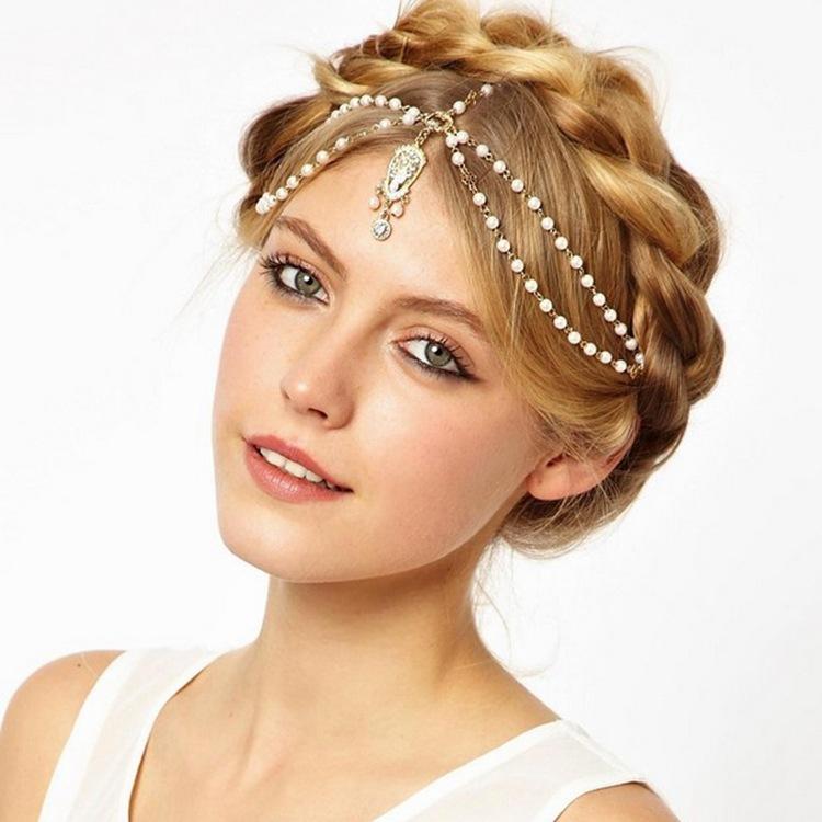 Bohemian Multi-layer Beaded Wedding Head Chain - Hair Jewelry Accessories for Women and Girls