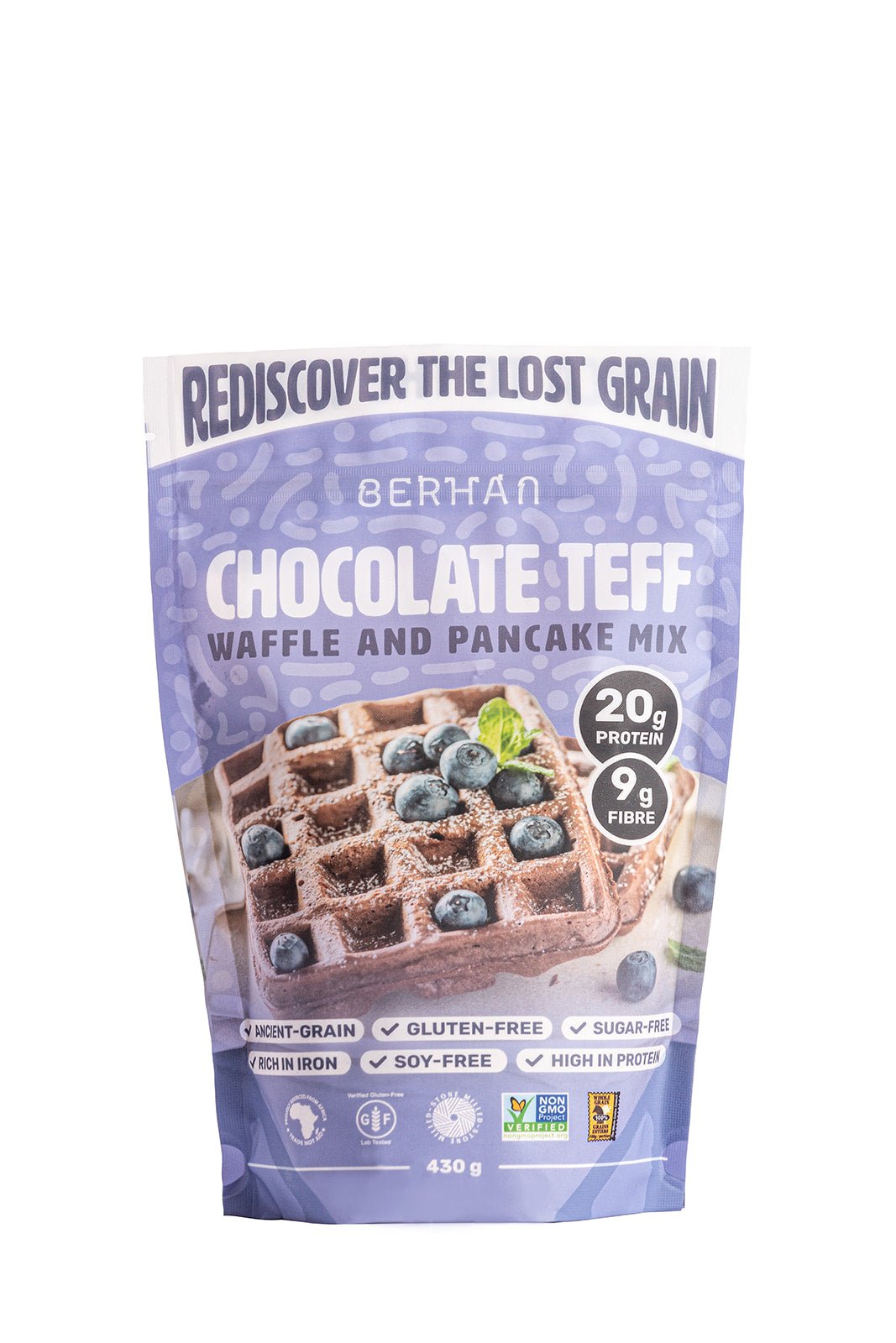 High Protein Chocolate Teff Waffle and Pancake Mix | Naturally Gluten-Free | Iron Rich | Fiber Rich