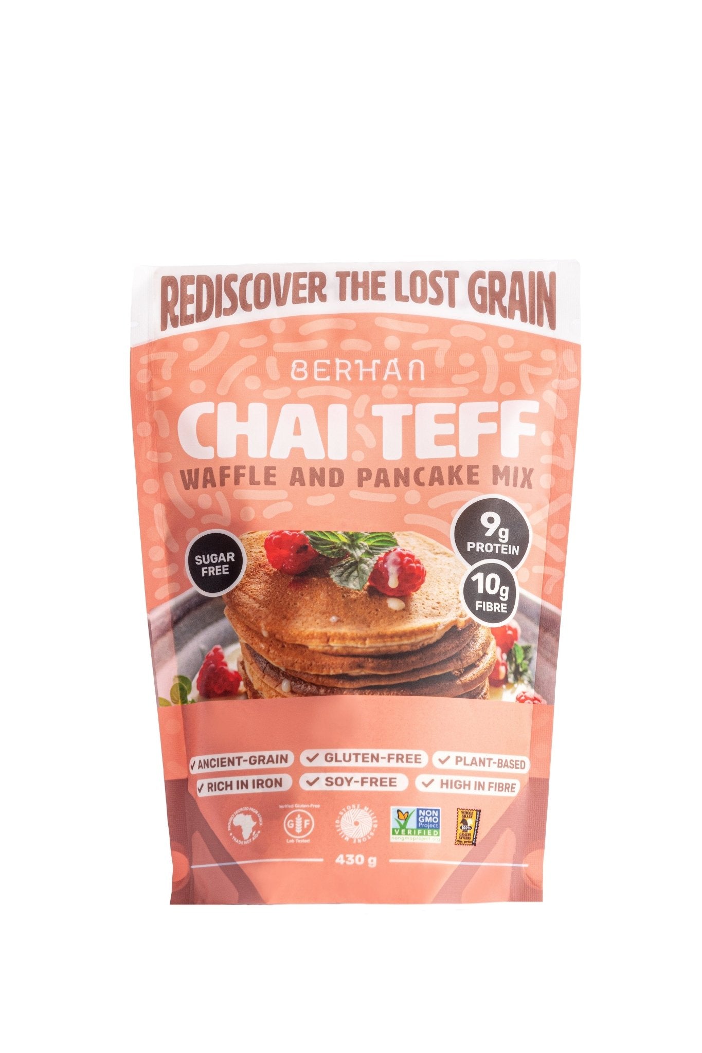 Plant-Based Protein Chai Teff Waffle and Pancake Mix | Naturally Gluten-Free | Iron Rich | Fiber Rich