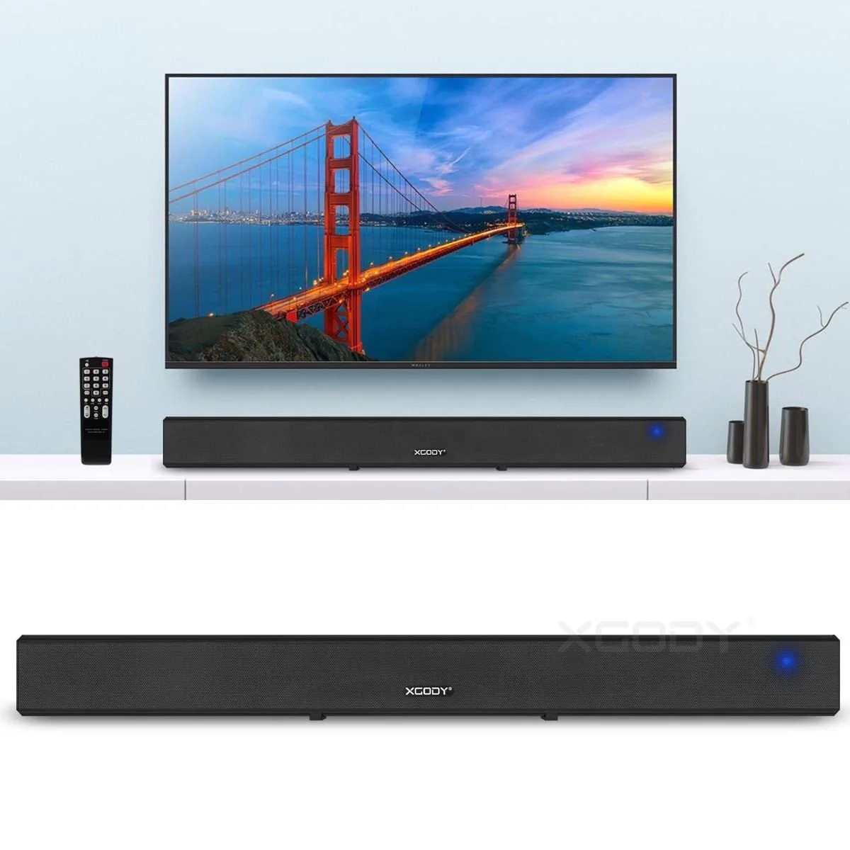 XGody 1013A Surround Sound Wireless Subwoofer 2.0 TV Soundbar