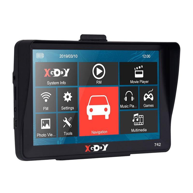XGODY 742 BT/F 7" Car Truck GPS Navigation Sat Nav Rear View Camera