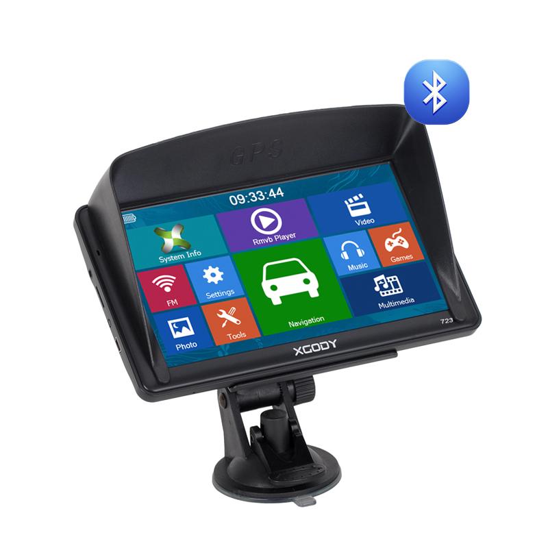 XGODY 723BT 7" Car Truck GPS Navigation Sat Nav Rear View Camera