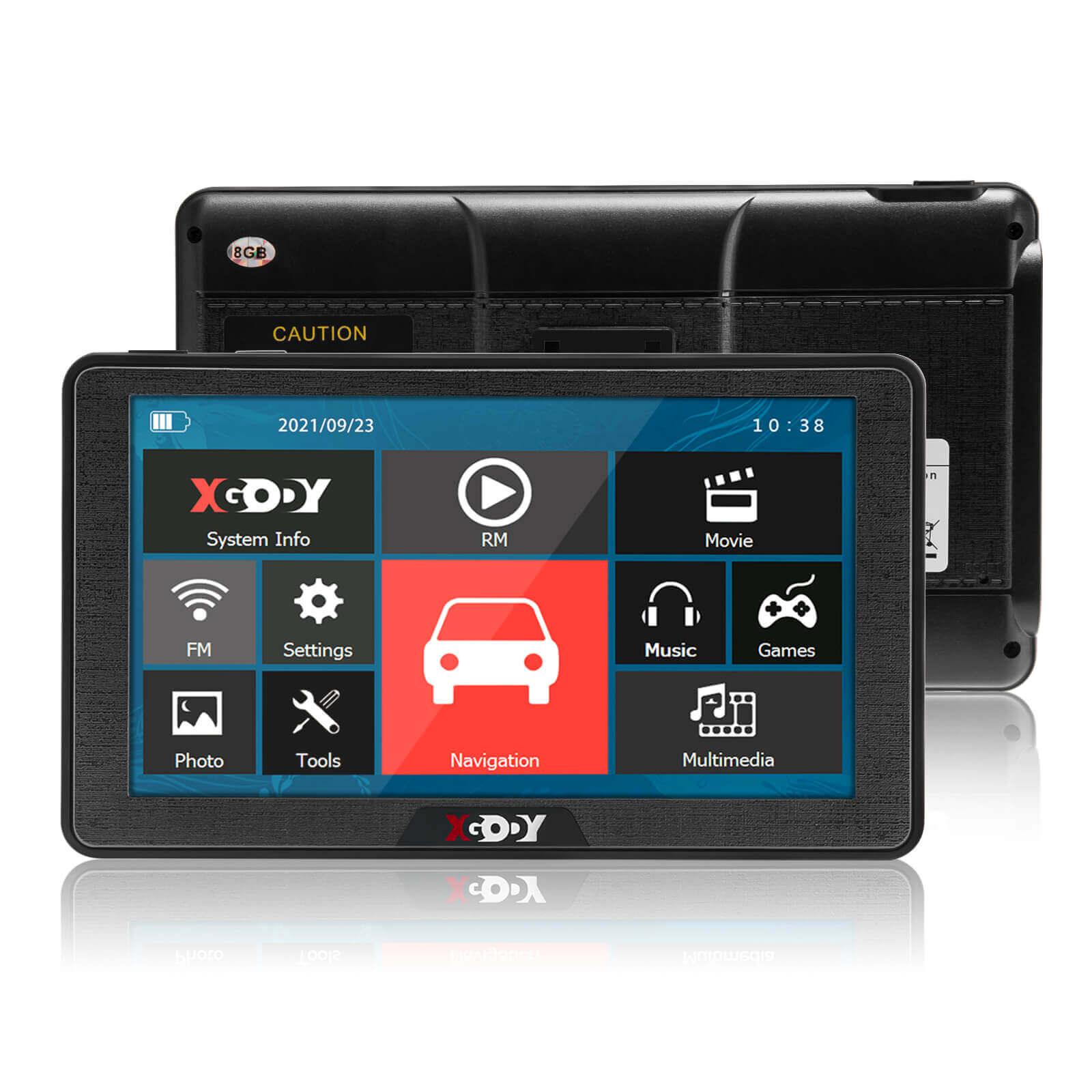 XGODY 886F Car Truck 7'' GPS FM Navigator - New Looking & Upgraded Version